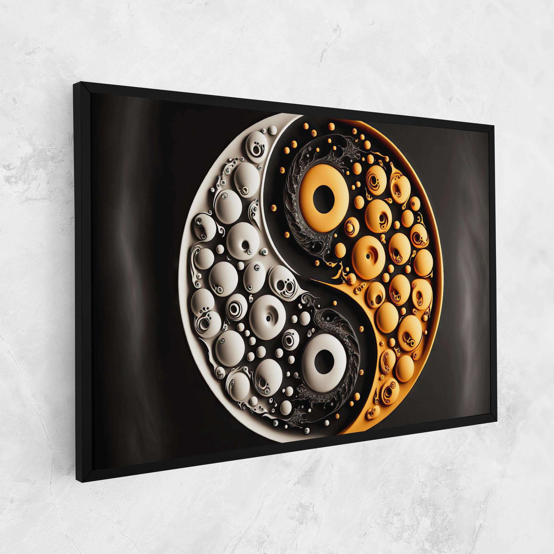Tablou Canvas Cream Balls Yinyang mockup 1