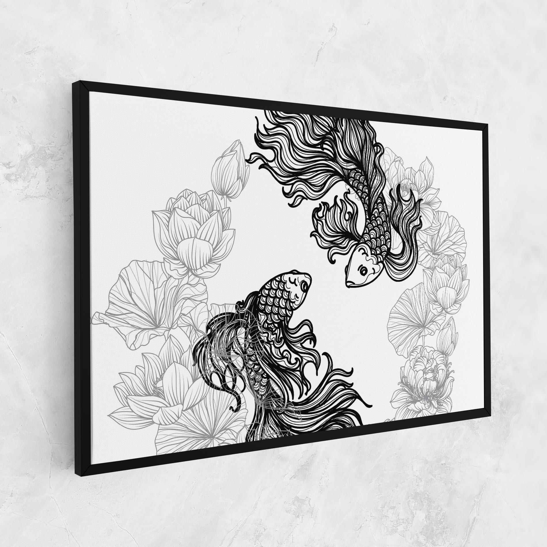 Tablou Canvas Fish Yinyang mockup 1