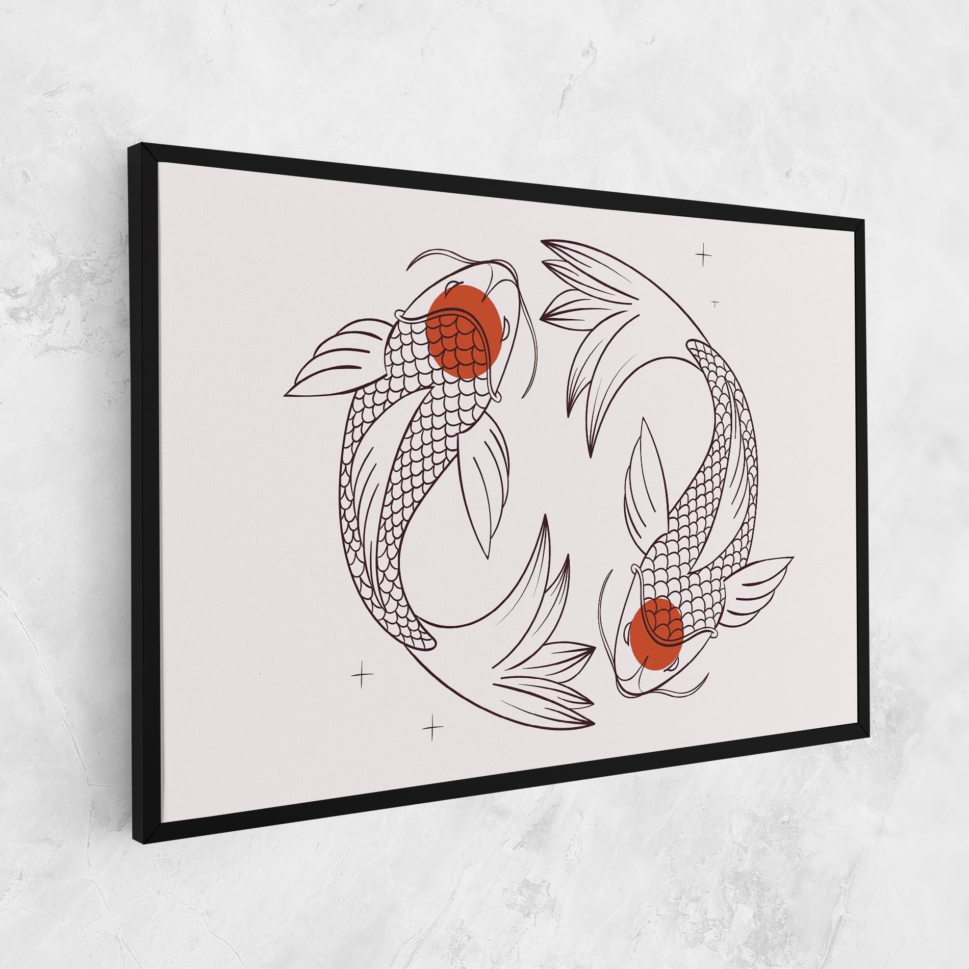 Tablou Canvas Koi Yinyang Art mockup 1