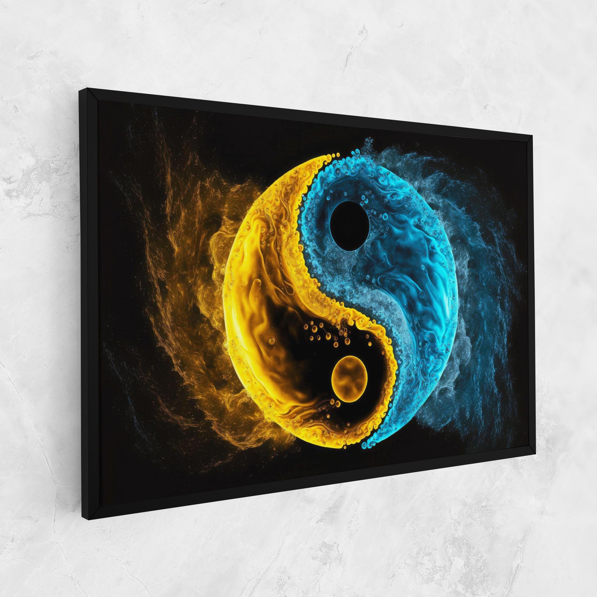 Tablou Canvas Yellow Blue Yinyang mockup 1