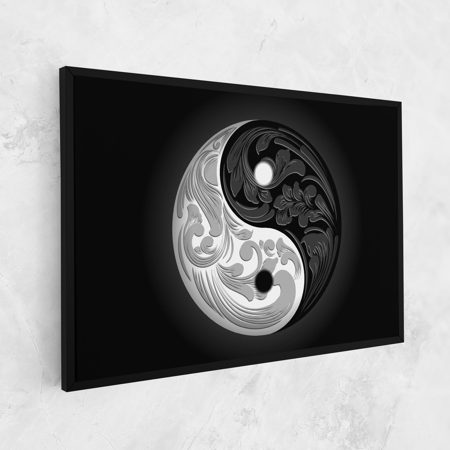 Tablou Canvas Yinyang Grey mockup 1