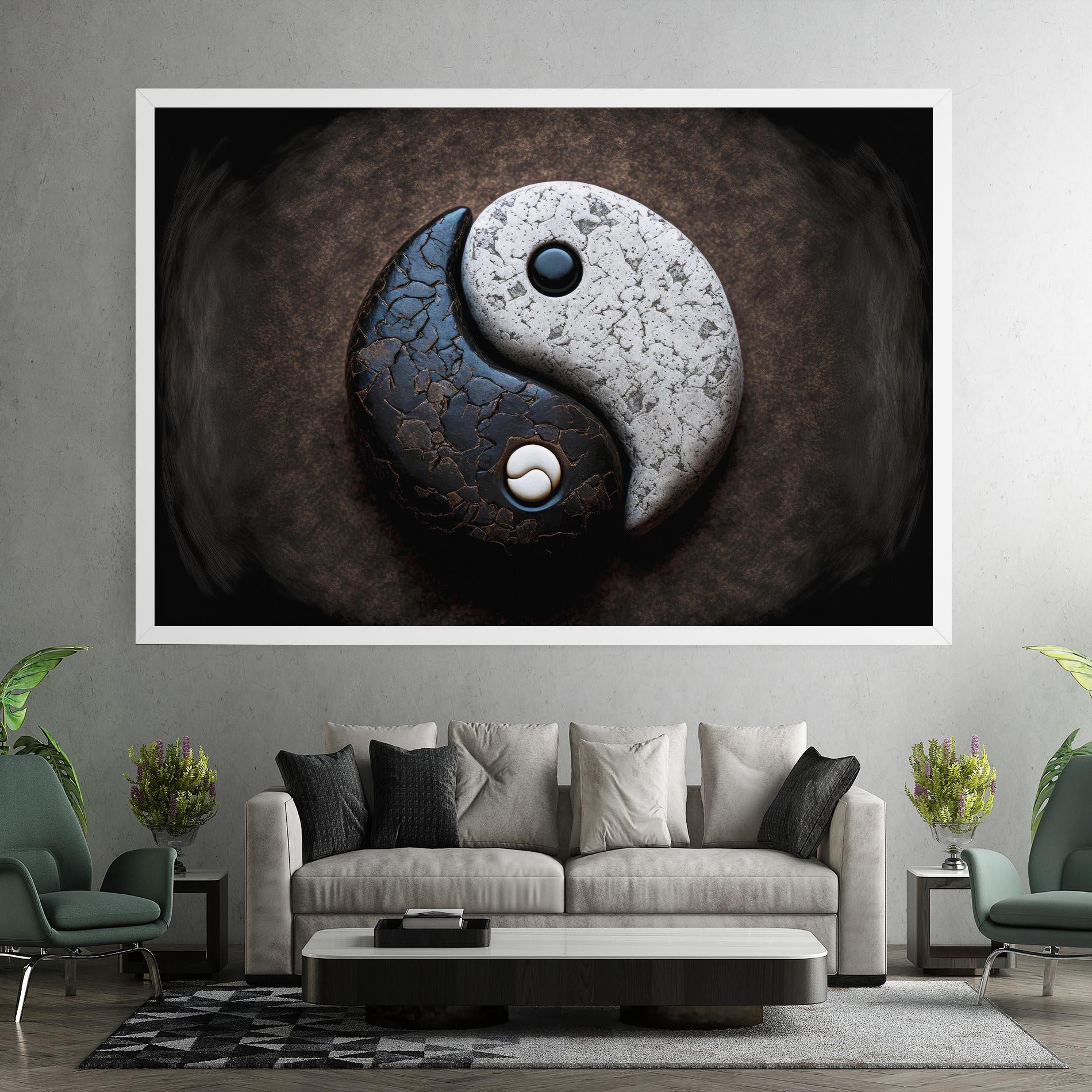 Tablou Canvas Black Stone Yinyang mockup 7