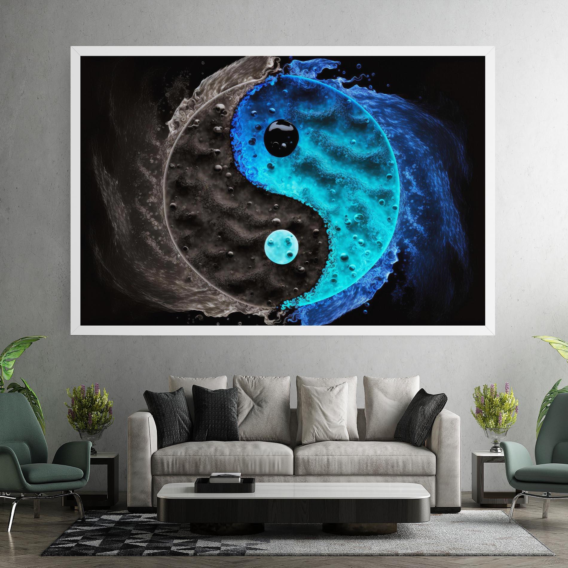 Tablou Canvas Blue Water Yinyang mockup 7