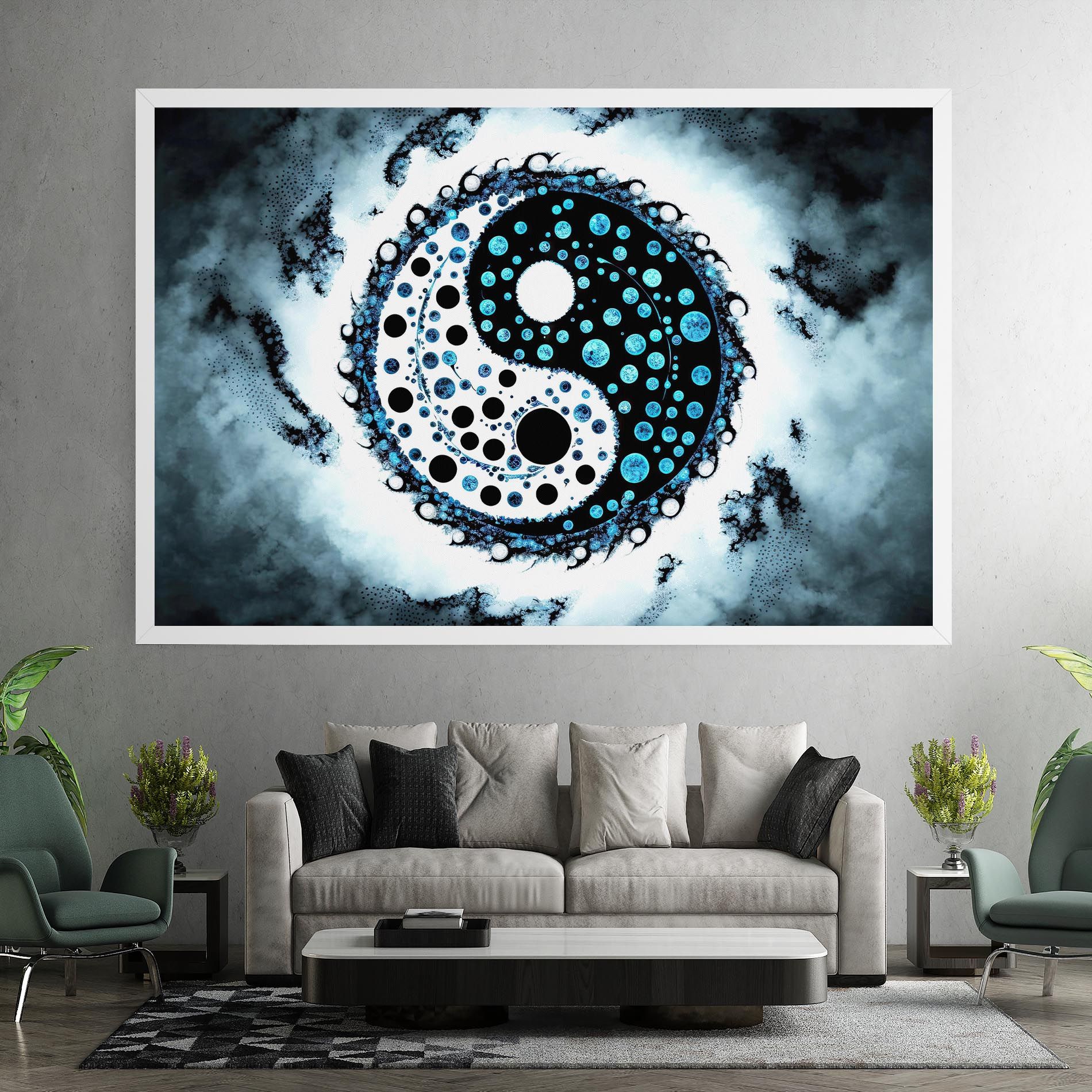 Blue White Yinyang mockup 7