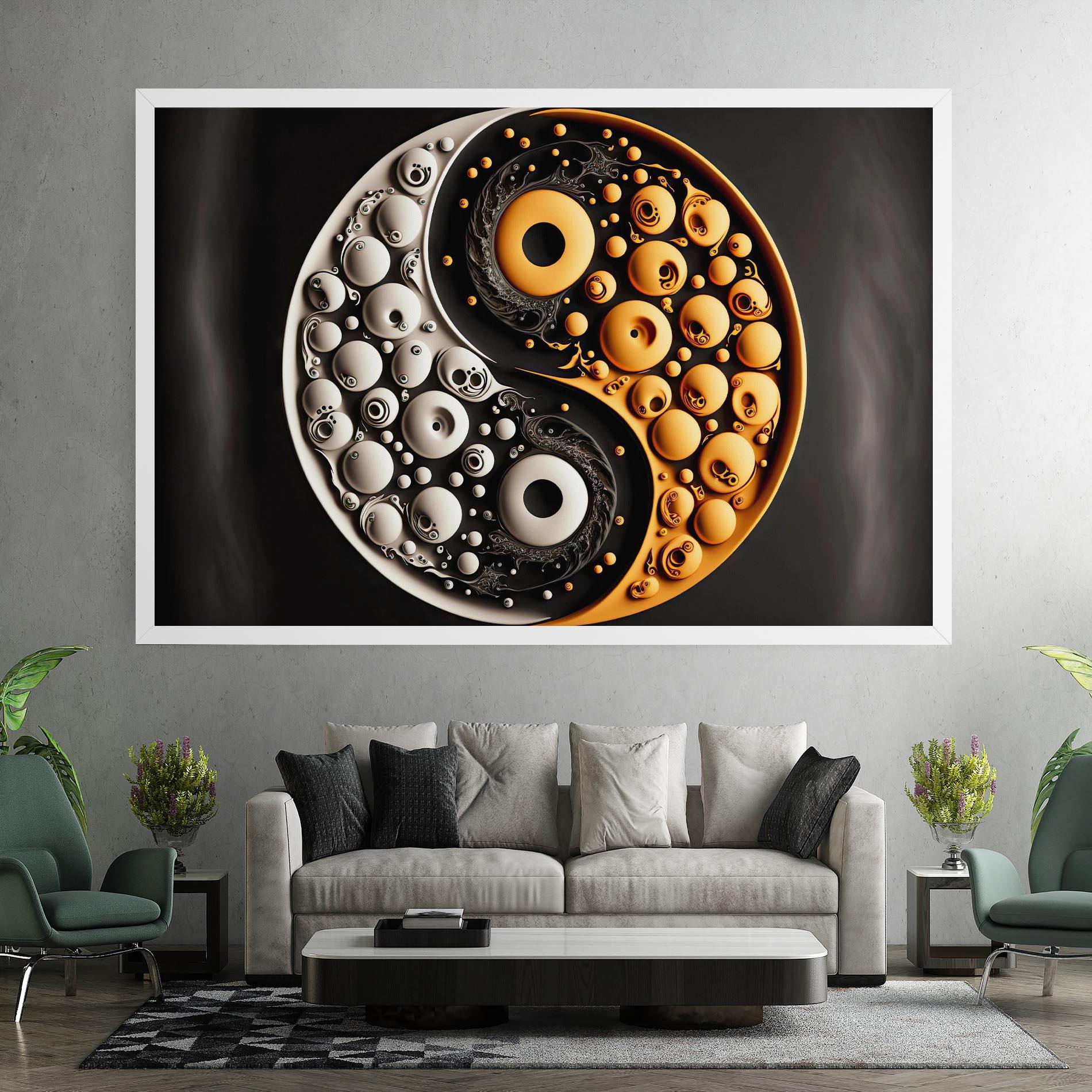 Tablou Canvas Cream Balls Yinyang mockup 7