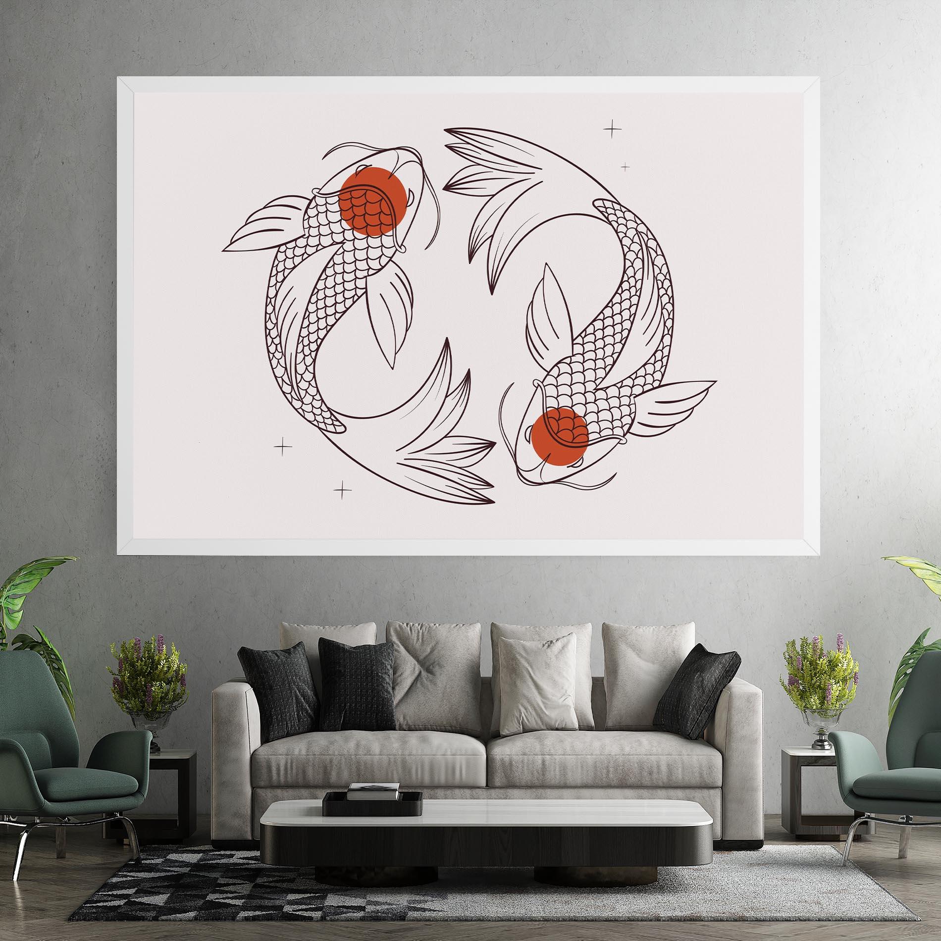 Tablou Canvas Koi Yinyang Art mockup 7