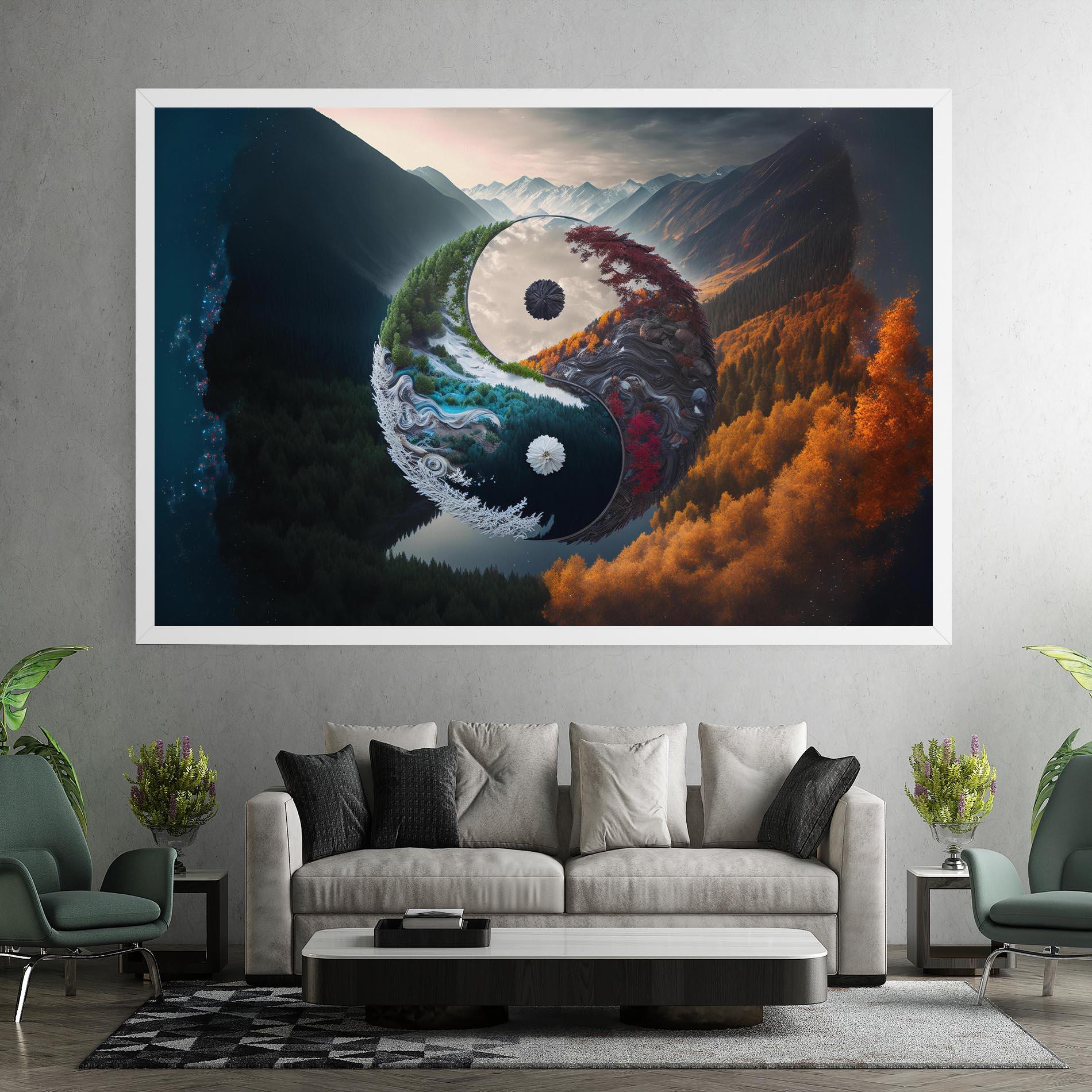 Tablou Canvas Mountain Yinyang mockup 7