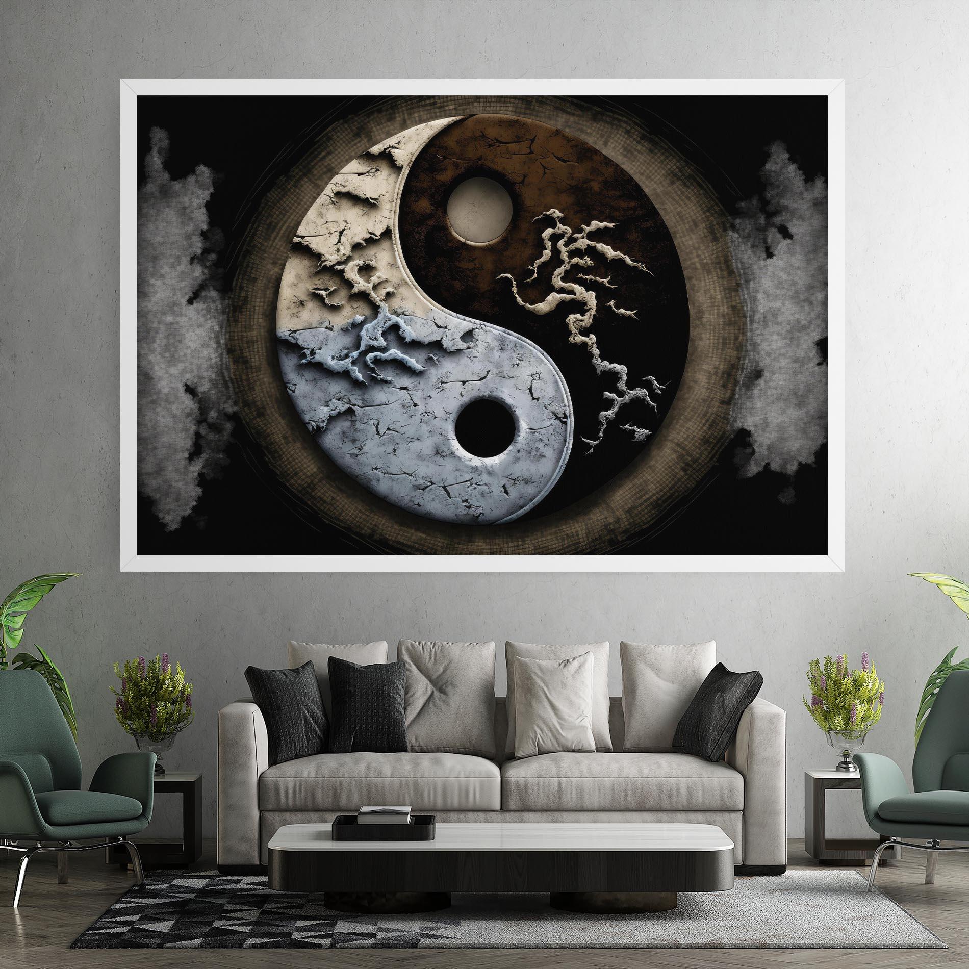 Tablou Canvas Vintage Yinyang mockup 7