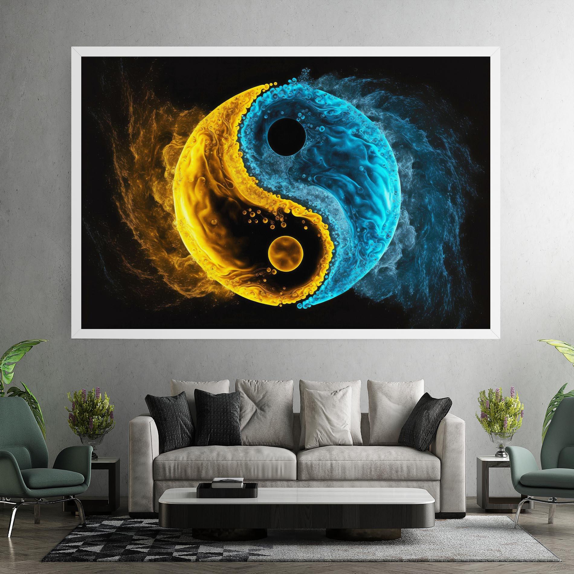 Tablou Canvas Yellow Blue Yinyang mockup 7