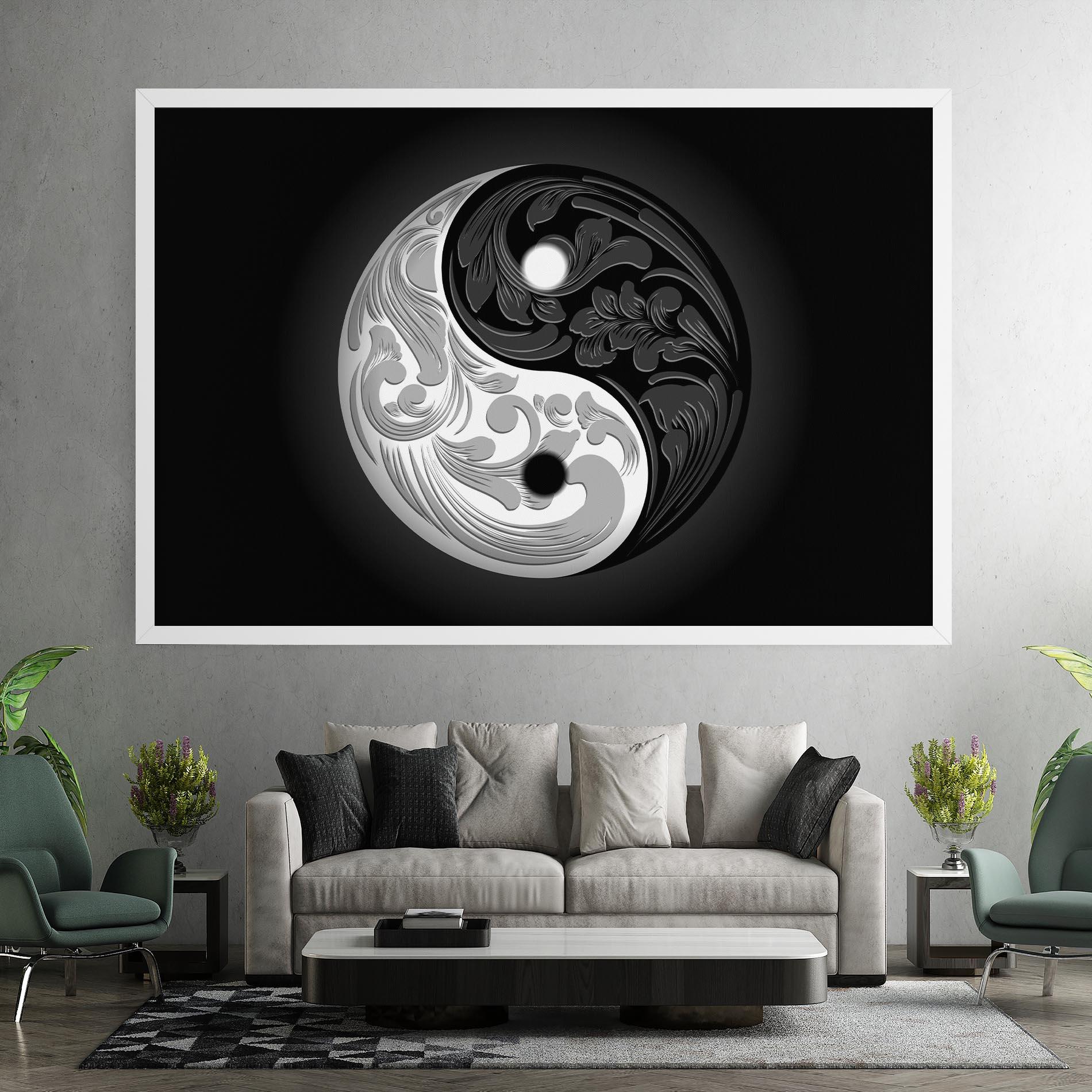 Tablou Canvas Yinyang Grey mockup 7
