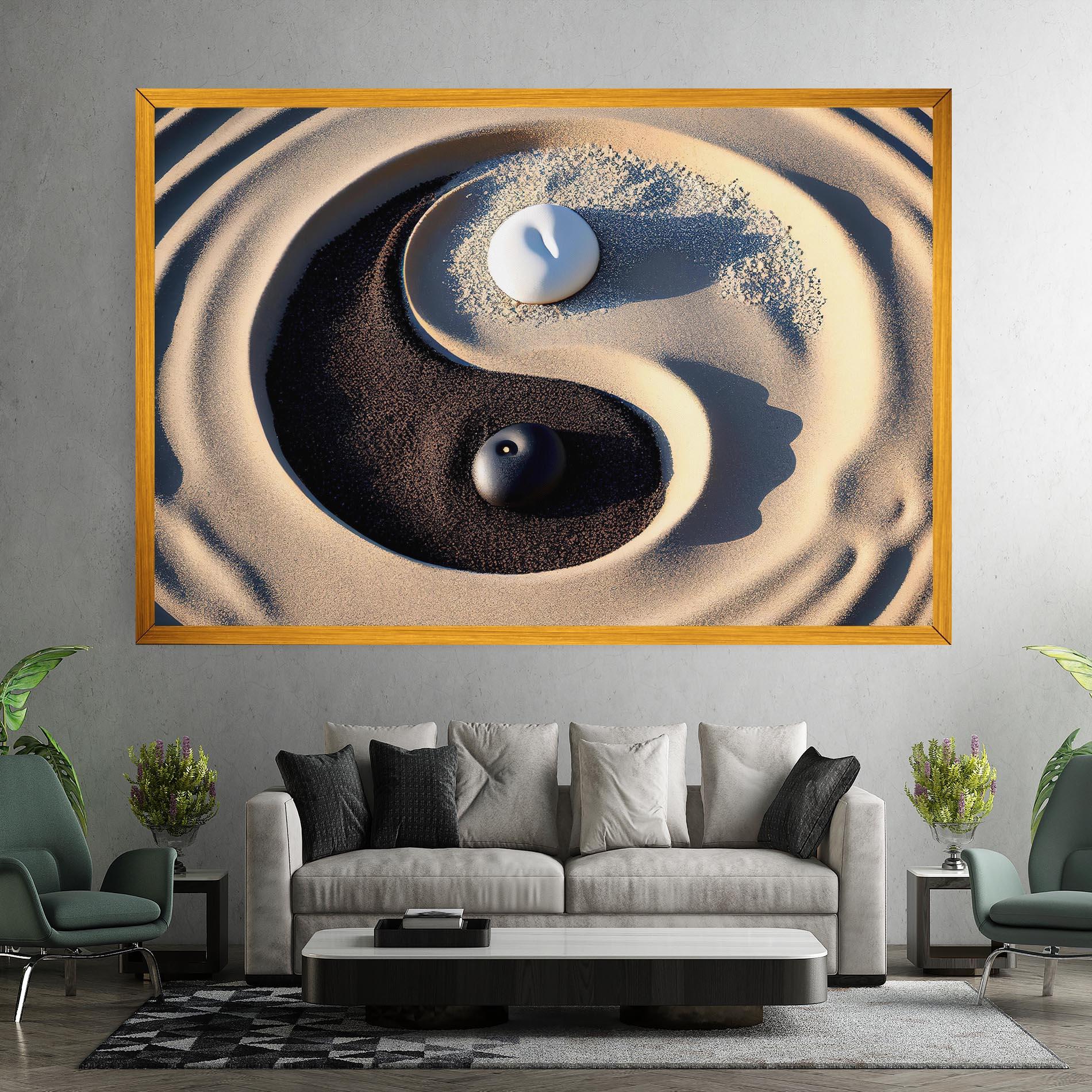 Tablou Canvas Black Sand Yinyang mockup 7