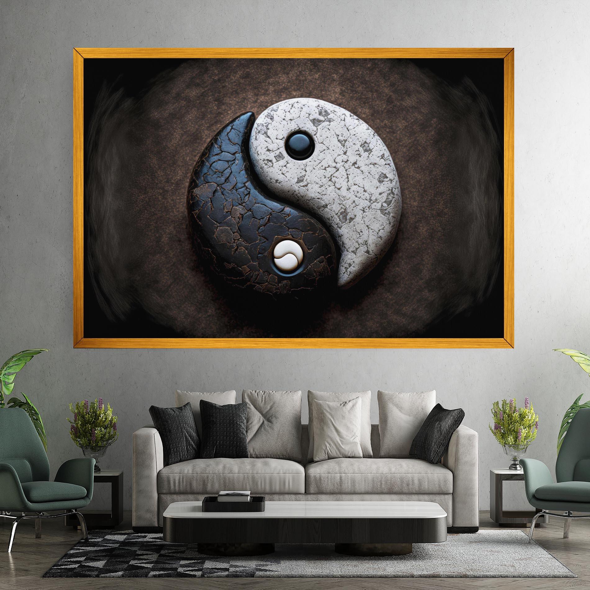 Tablou Canvas Black Stone Yinyang mockup 7