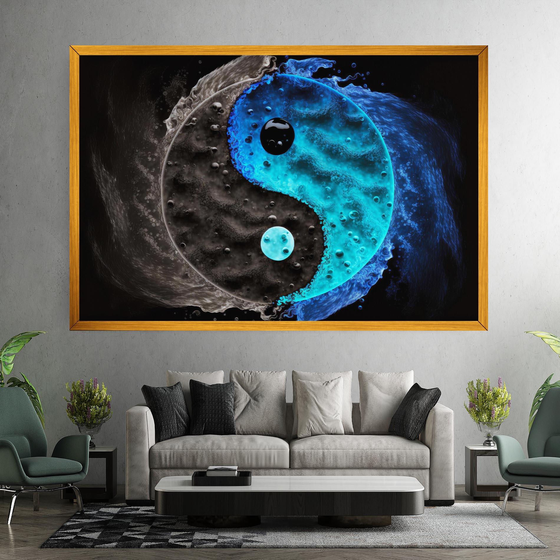 Tablou Canvas Blue Water Yinyang mockup 7