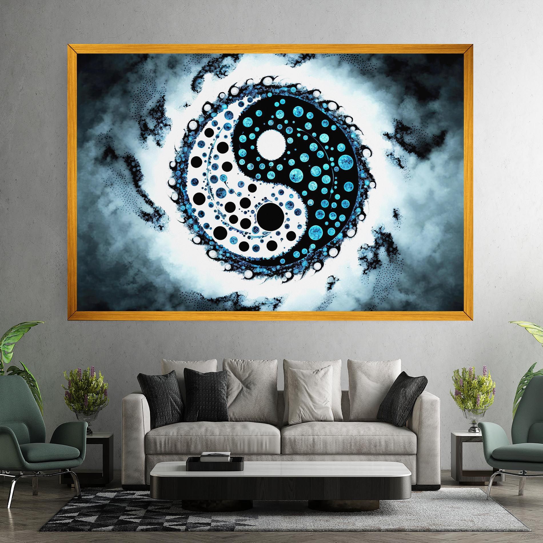 Blue White Yinyang mockup 7