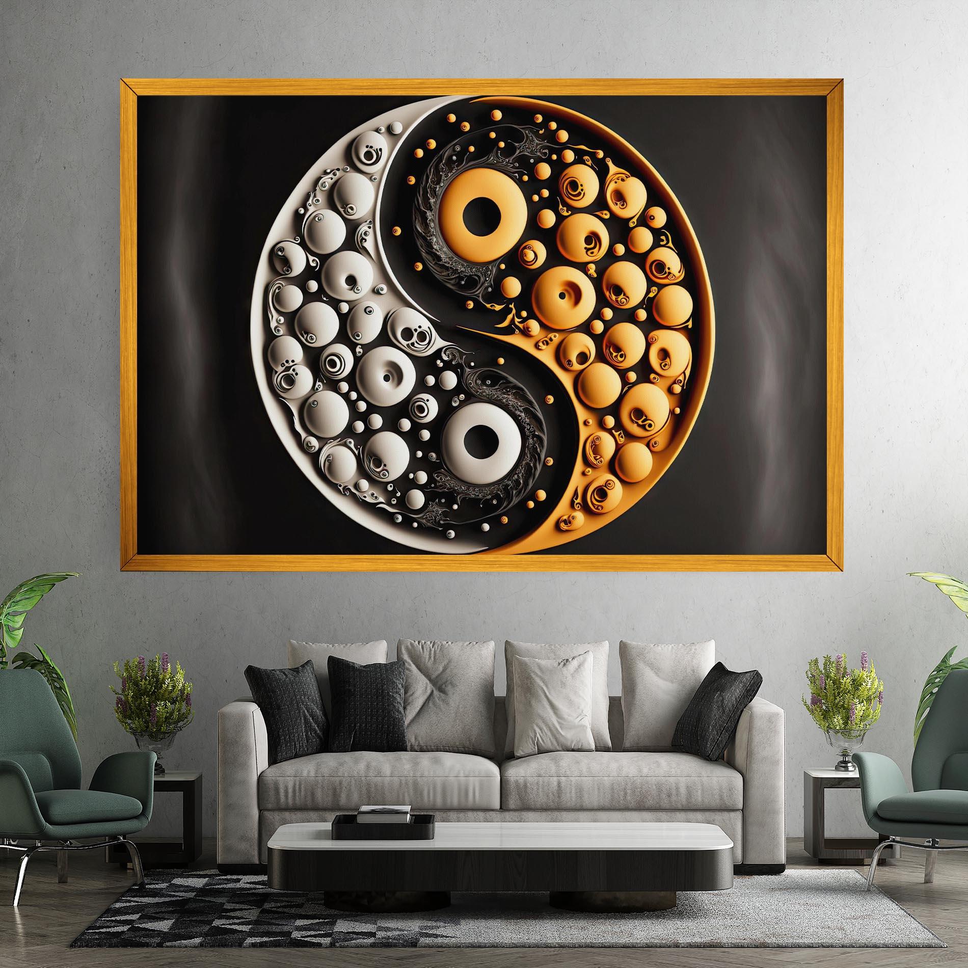 Tablou Canvas Cream Balls Yinyang mockup 7