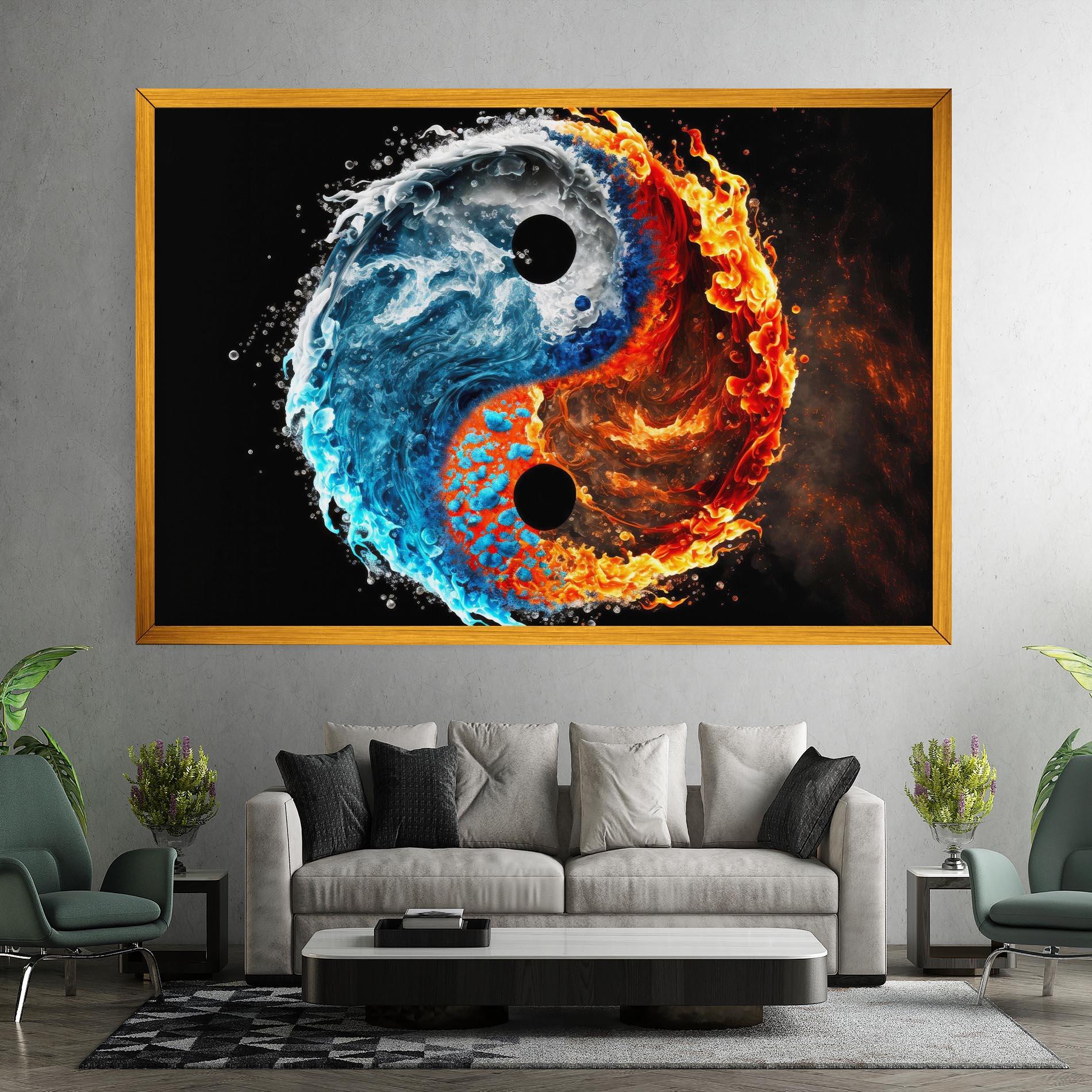 Tablou Canvas Fire Water Yin Yang mockup 7