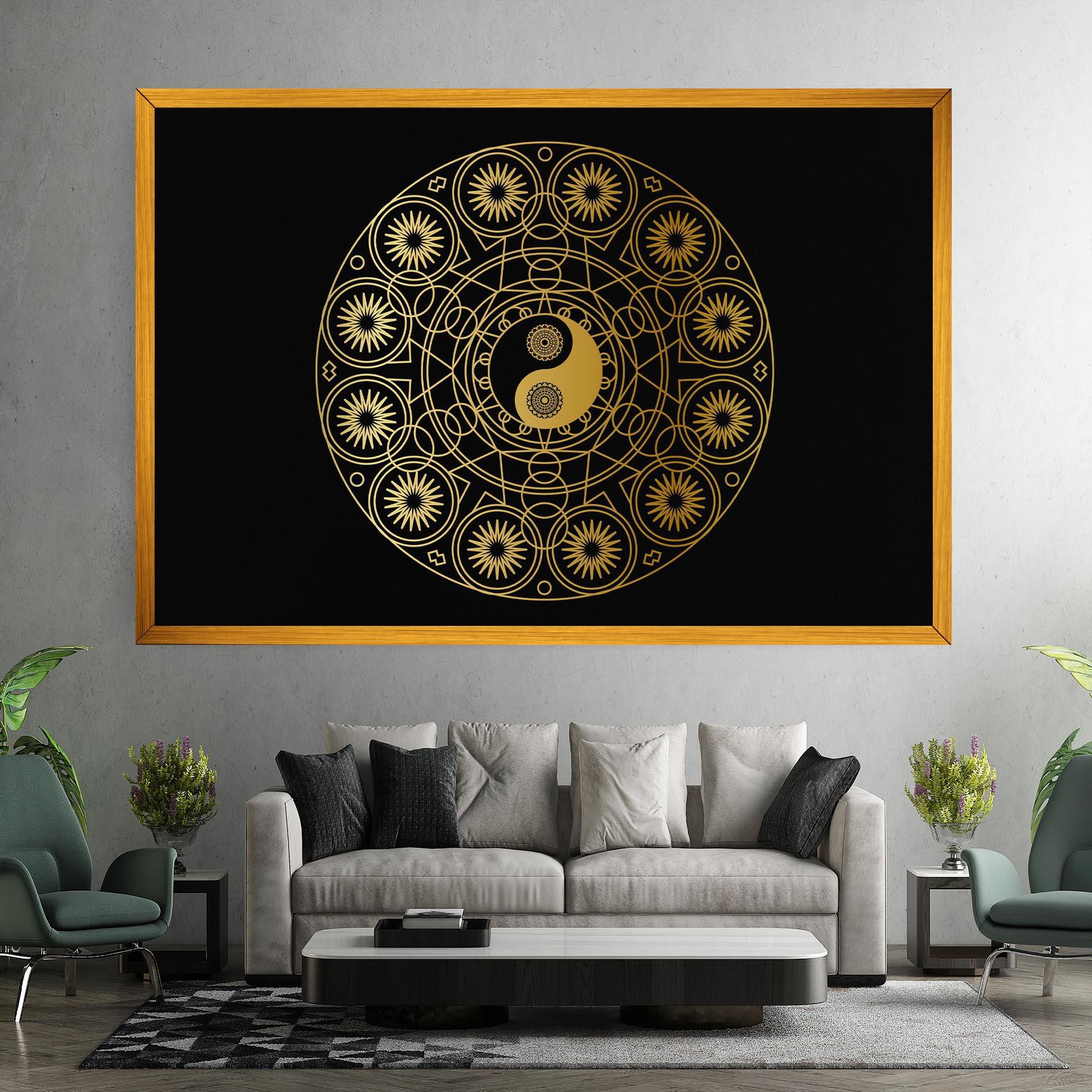 Tablou Canvas Gold Meditation Mandala mockup 7
