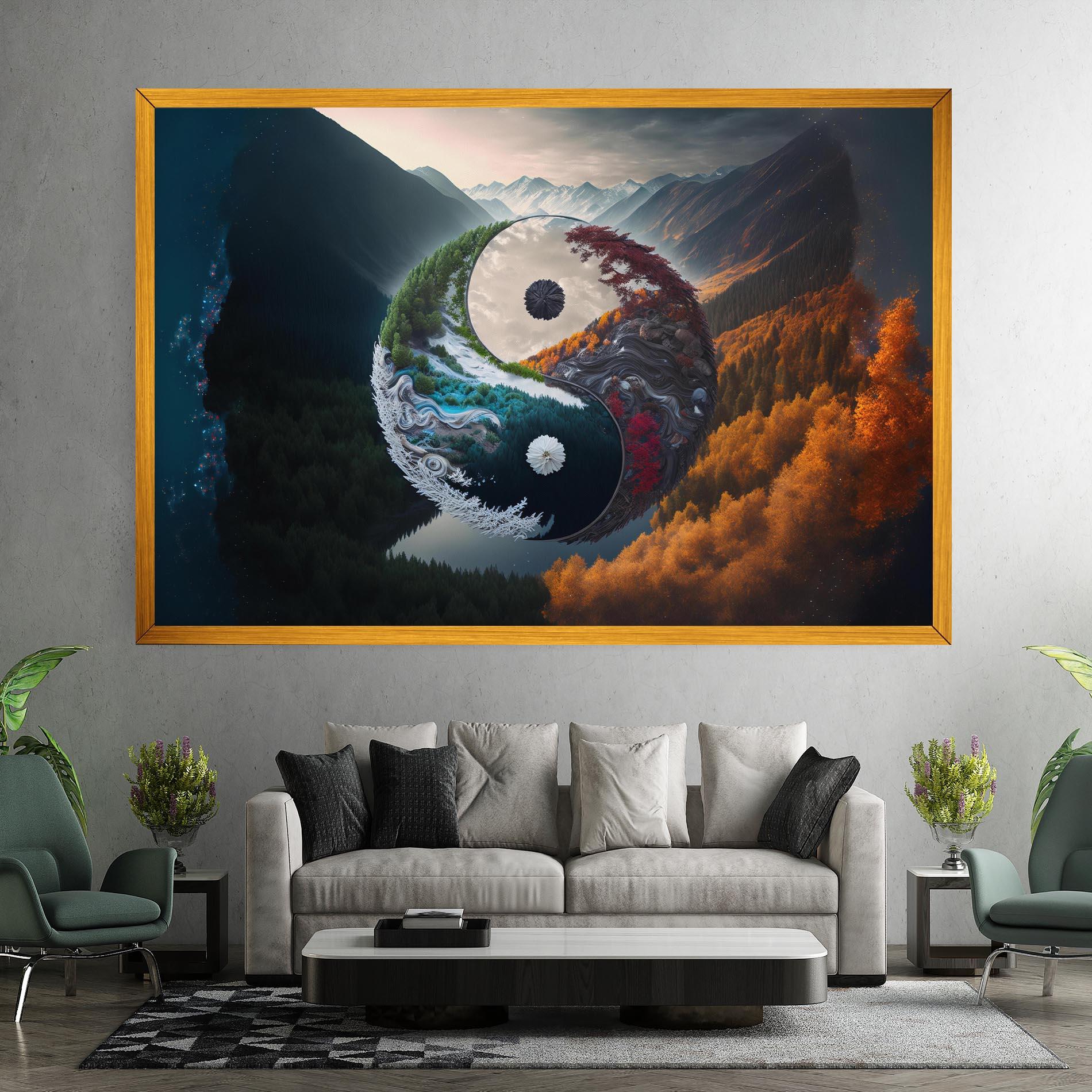Tablou Canvas Mountain Yinyang mockup 7