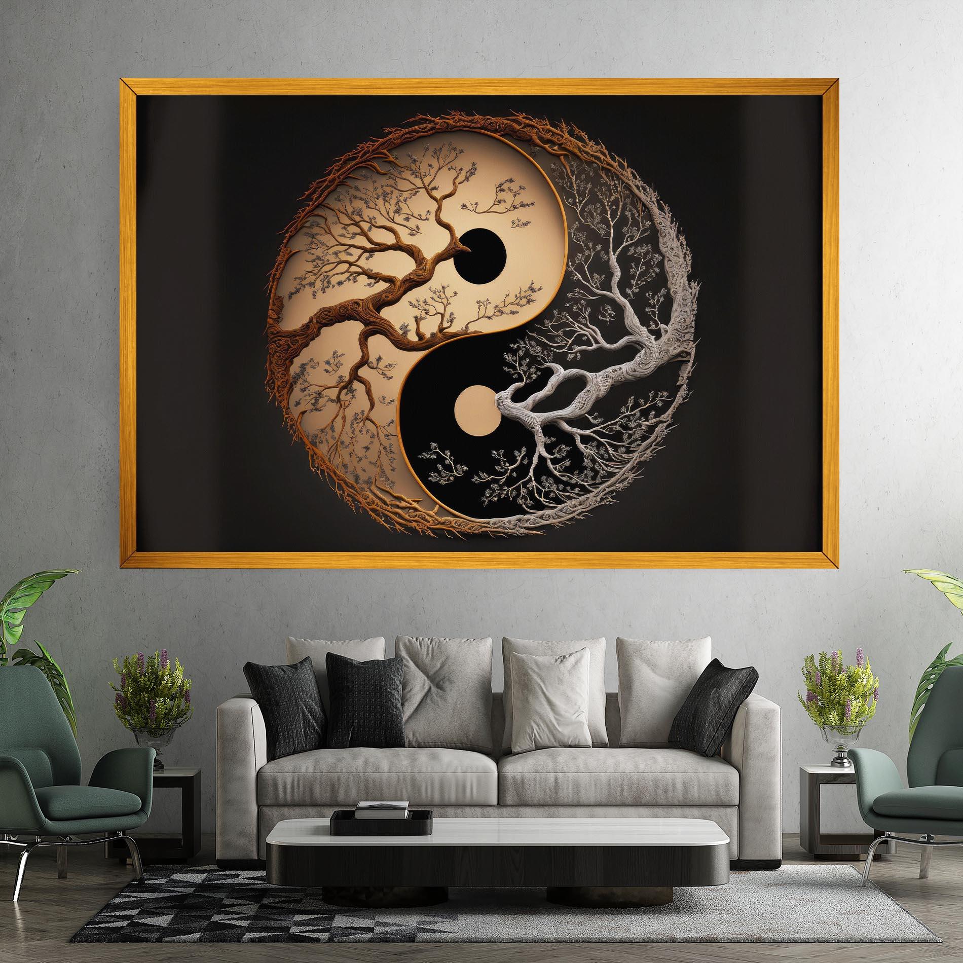 Tablou Canvas Old Tree Yinyang mockup 7