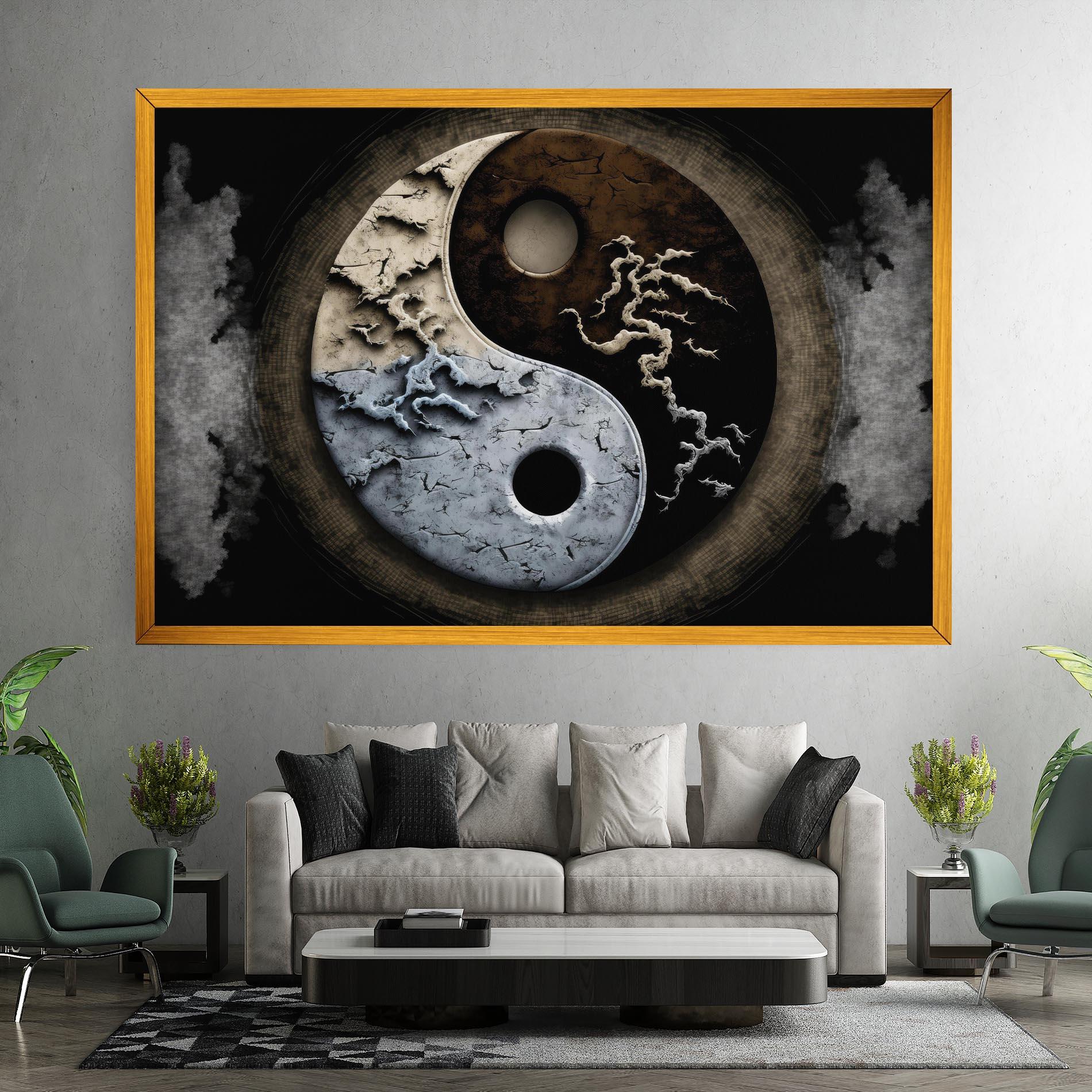 Tablou Canvas Vintage Yinyang mockup 7