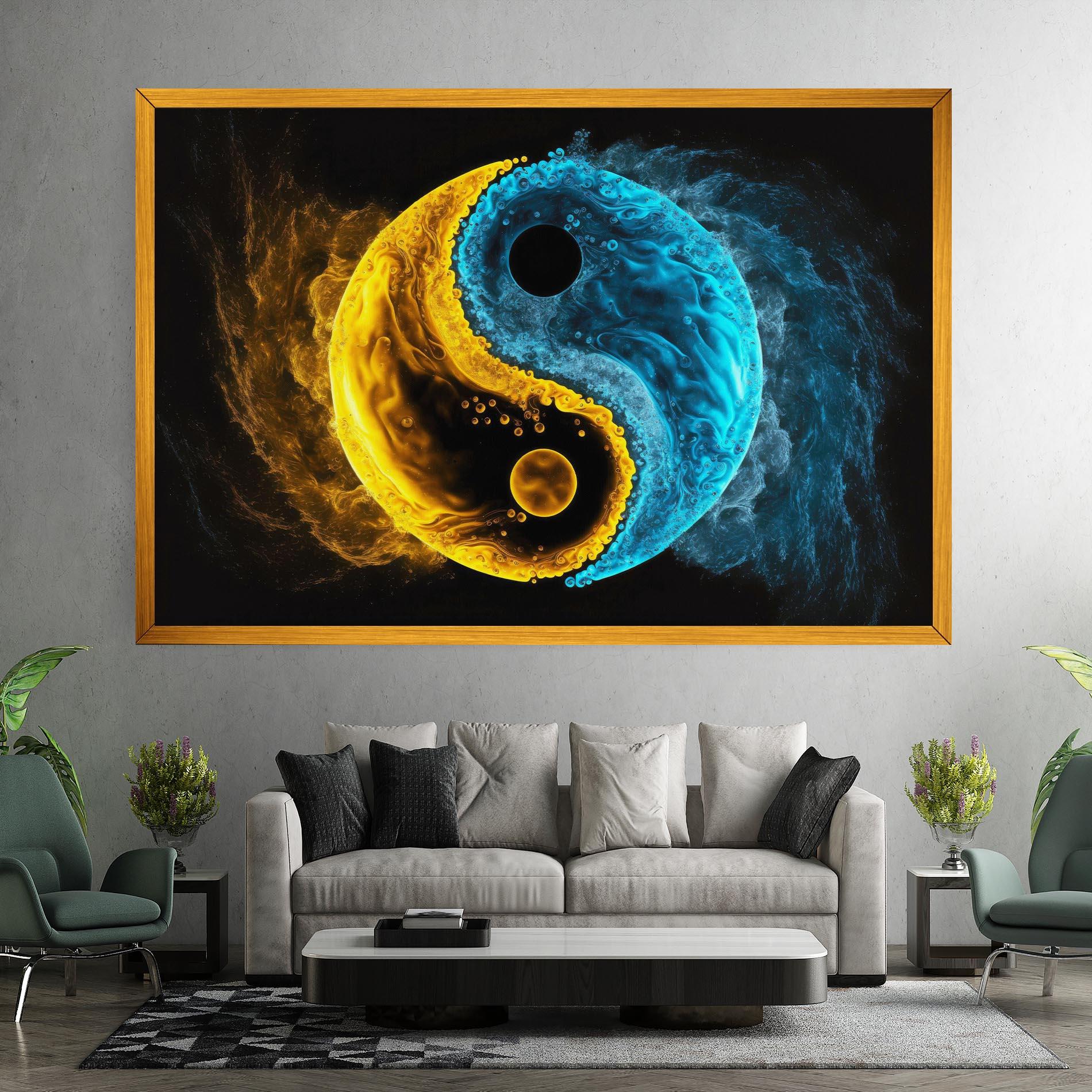 Tablou Canvas Yellow Blue Yinyang mockup 7