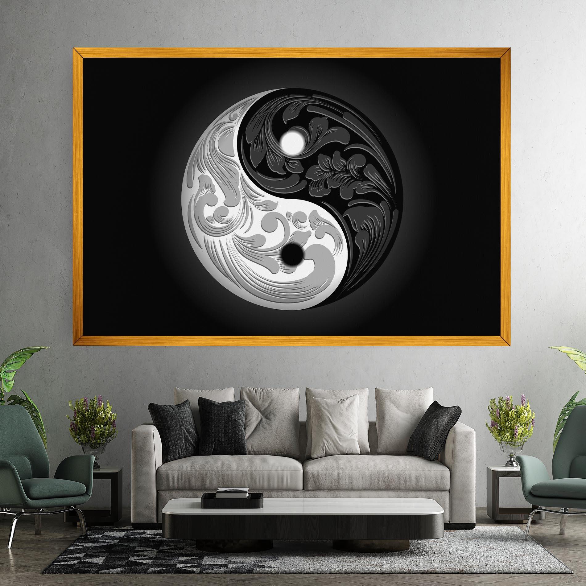 Tablou Canvas Yinyang Grey mockup 7
