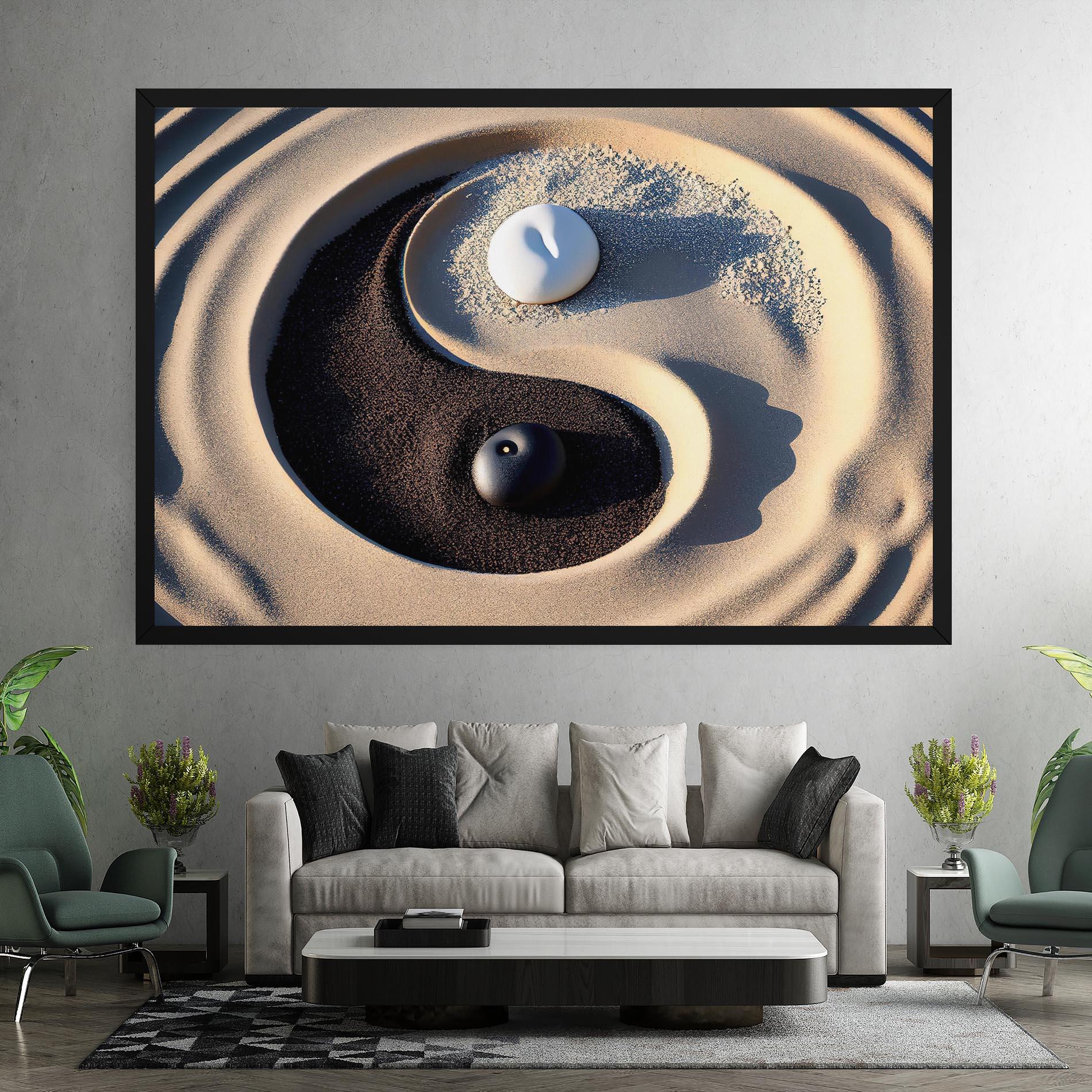 Tablou Canvas Black Sand Yinyang mockup 7