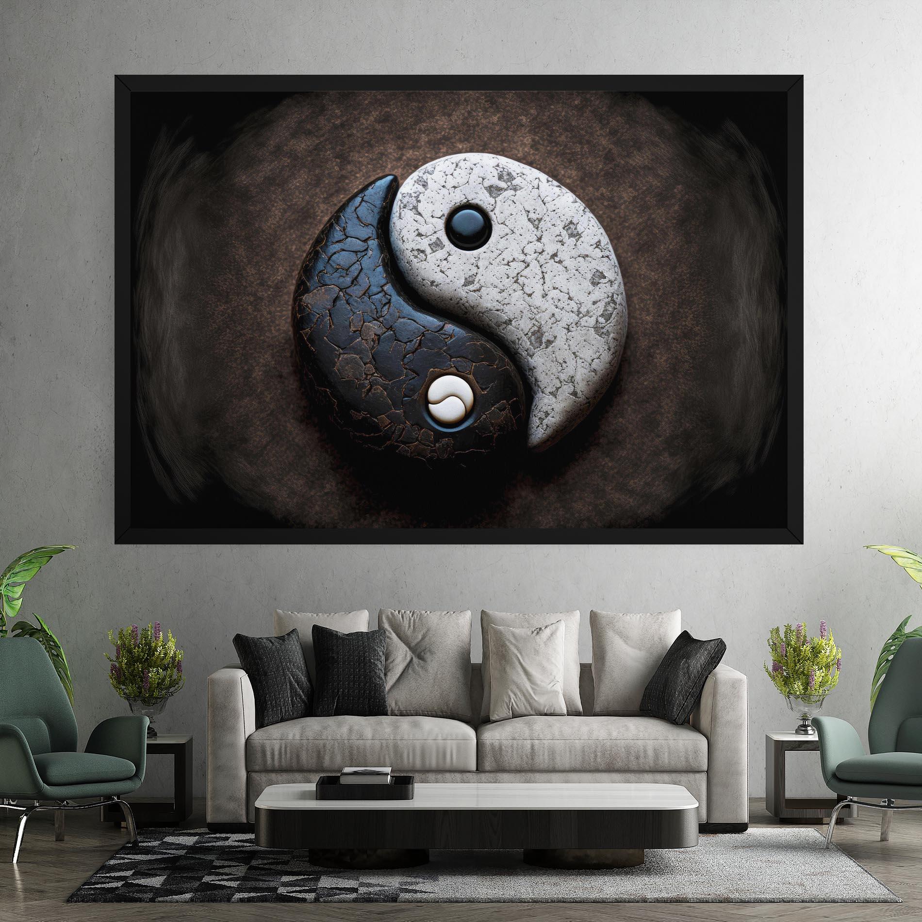 Tablou Canvas Black Stone Yinyang mockup 7