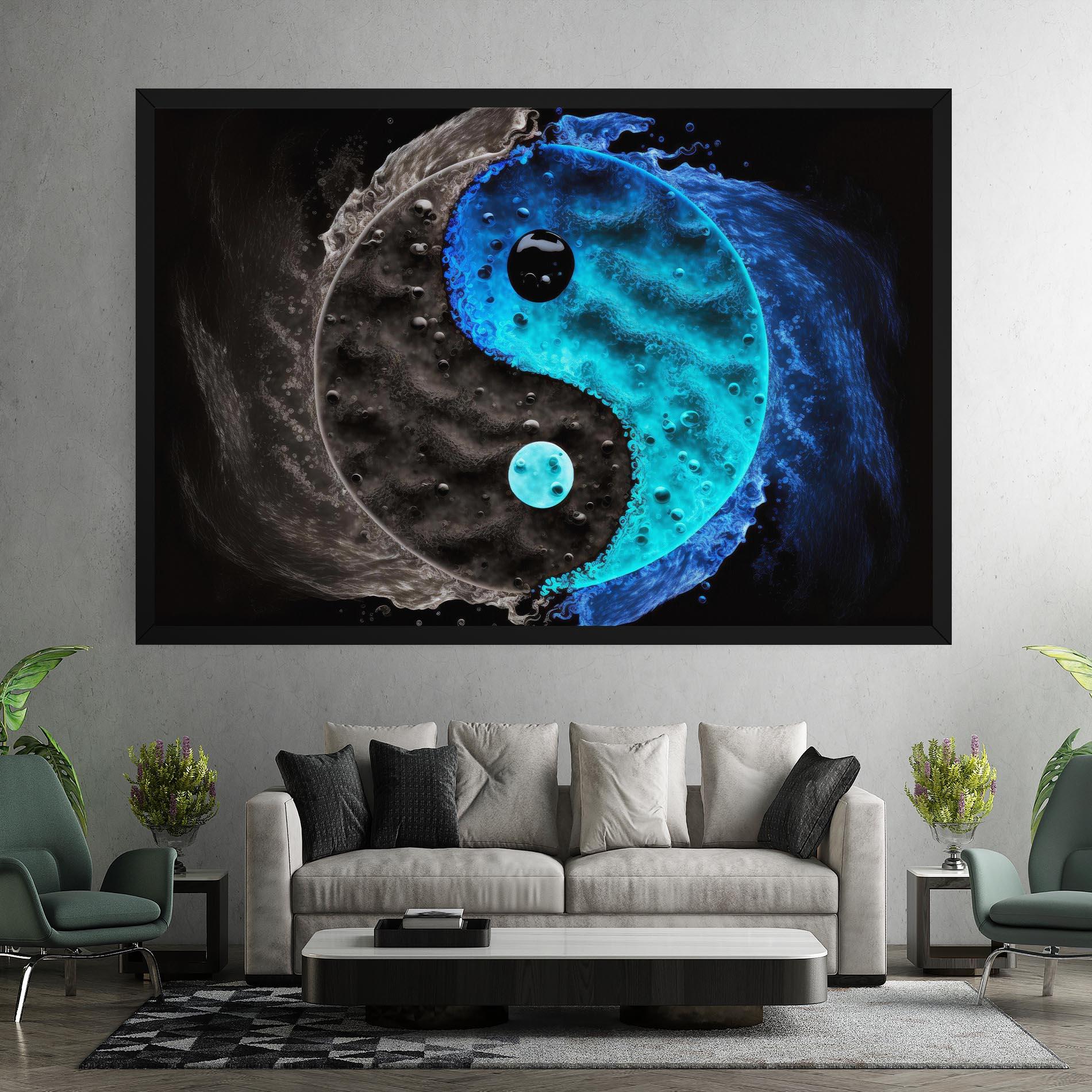 Tablou Canvas Blue Water Yinyang mockup 7