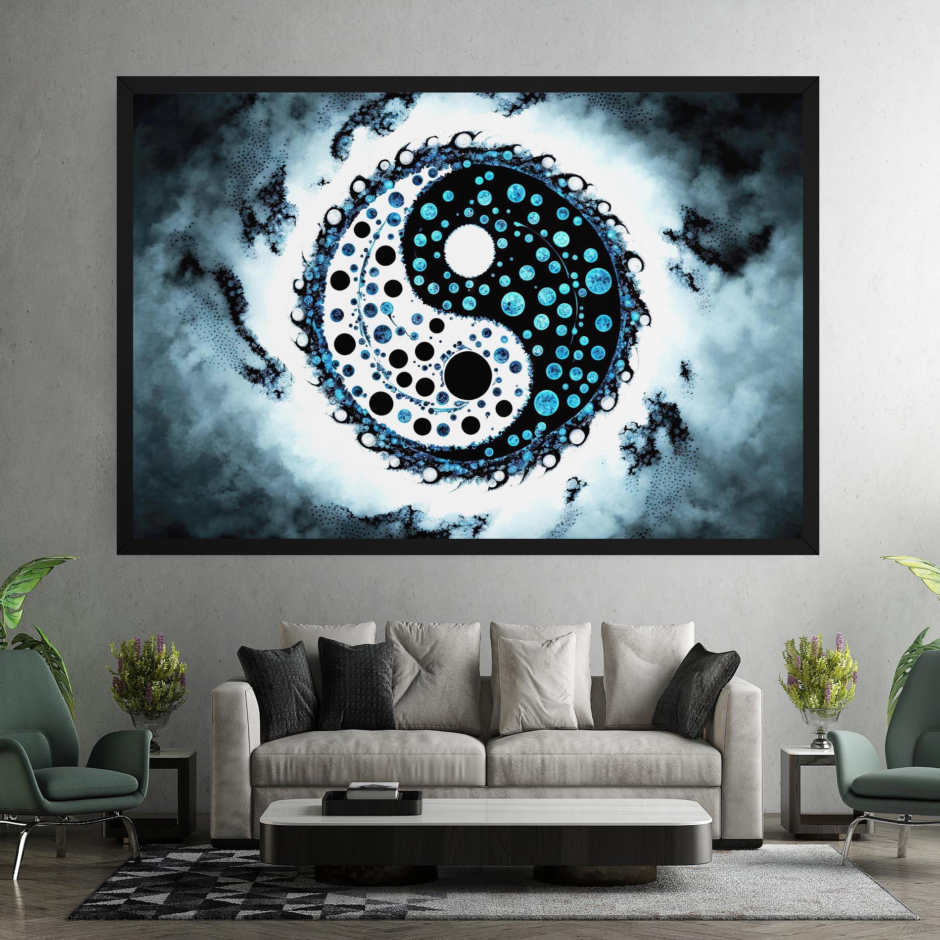 Tablou Canvas Blue White Yinyang mockup 7