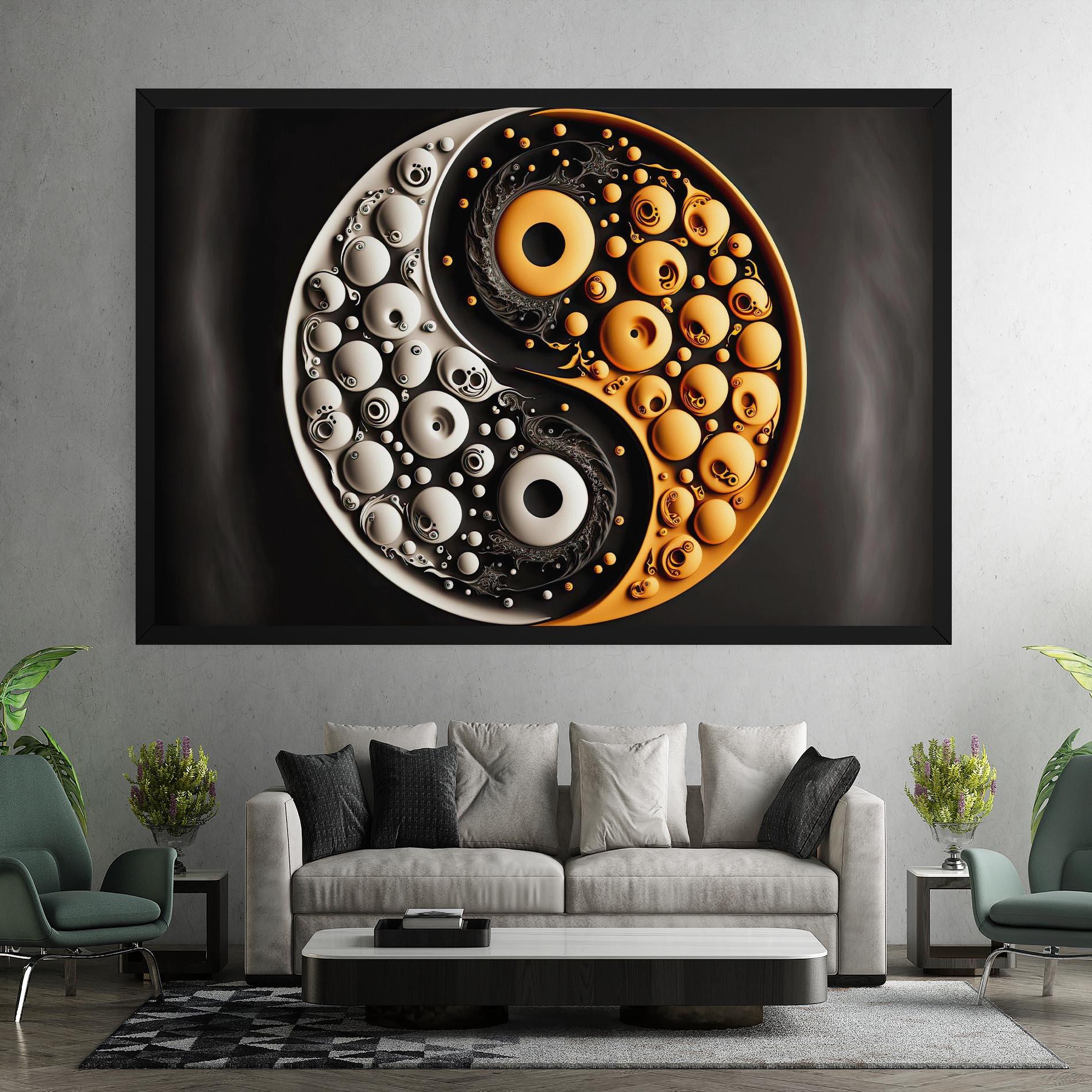 Tablou Canvas Cream Balls Yinyang mockup 7