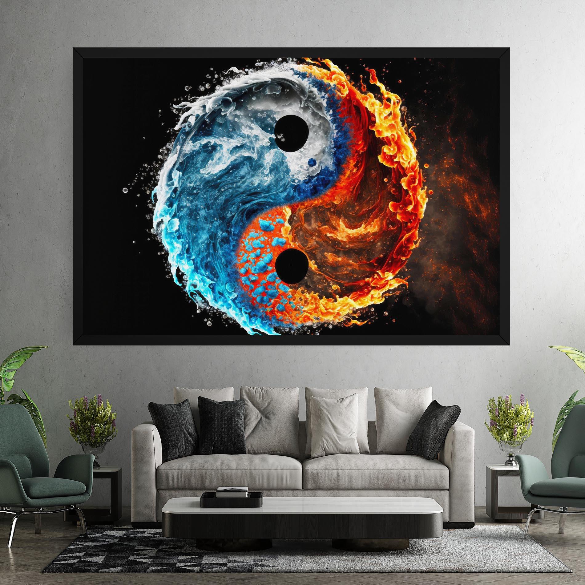 Tablou Canvas Fire Water Yin Yang mockup 7