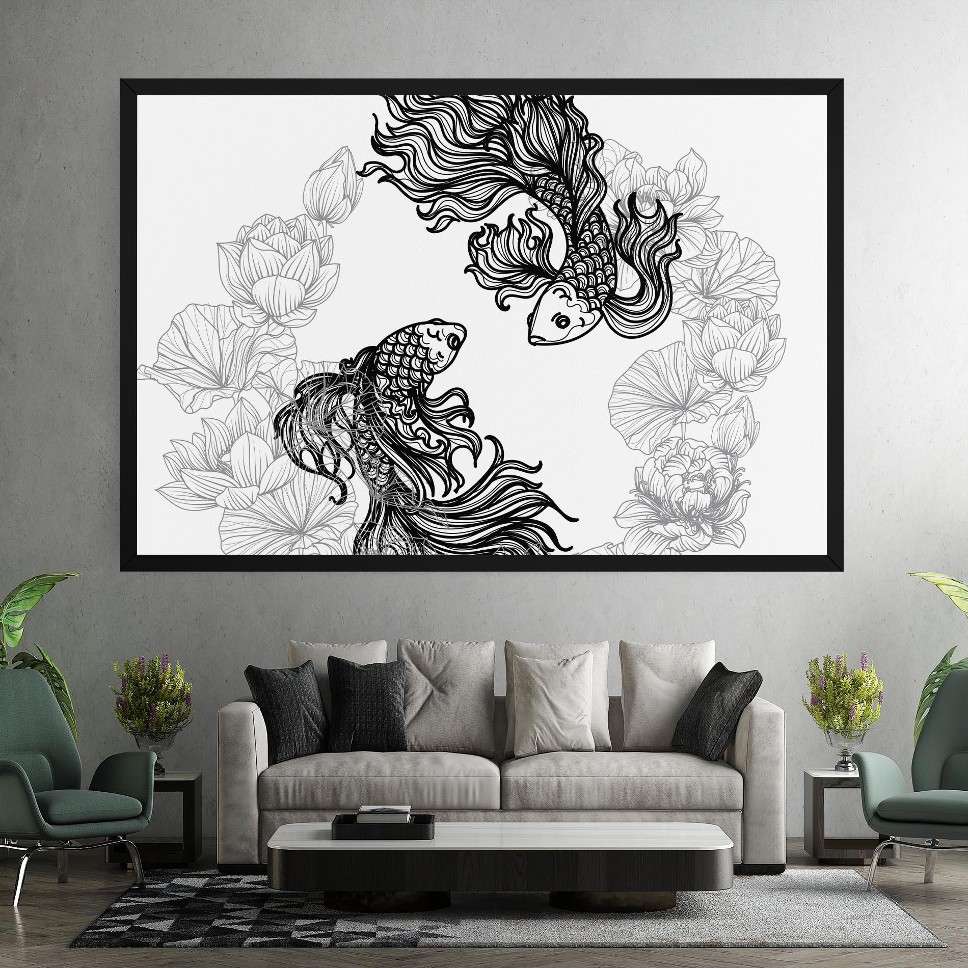 Tablou Canvas Fish Yinyang mockup 7
