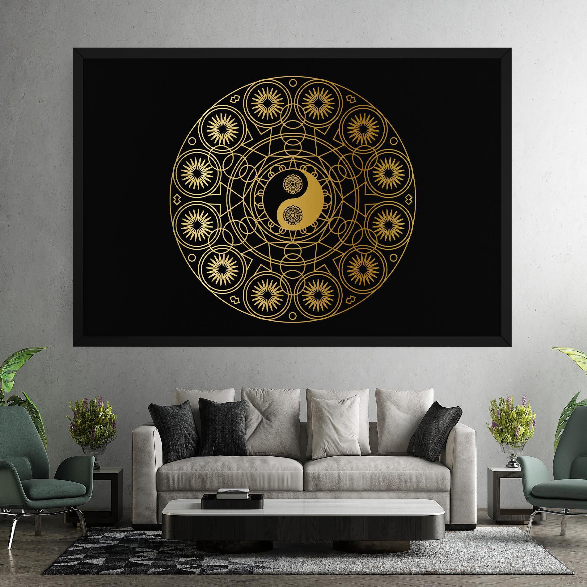 Tablou Canvas Gold Meditation Mandala mockup 7