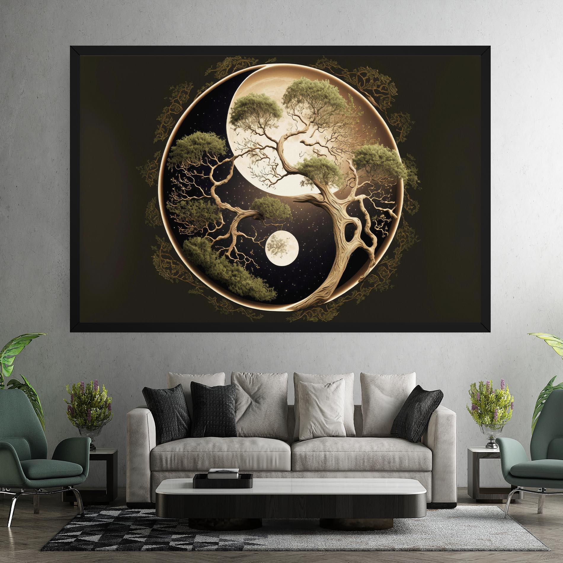 Tablou Canvas Green Tree Yinyang mockup 7