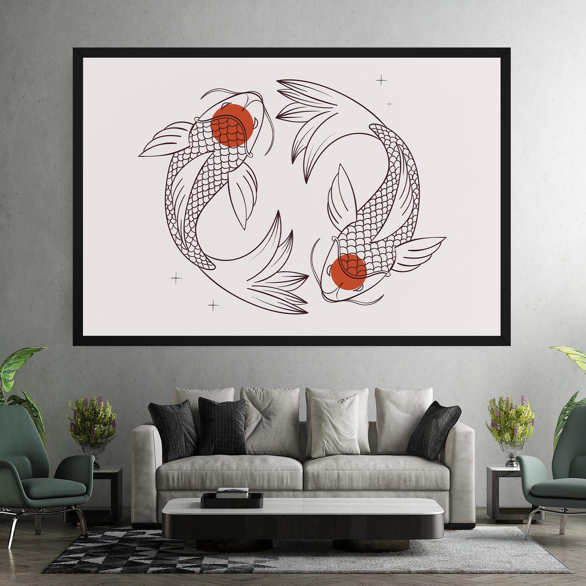 Tablou Canvas Koi Yinyang Art mockup 7