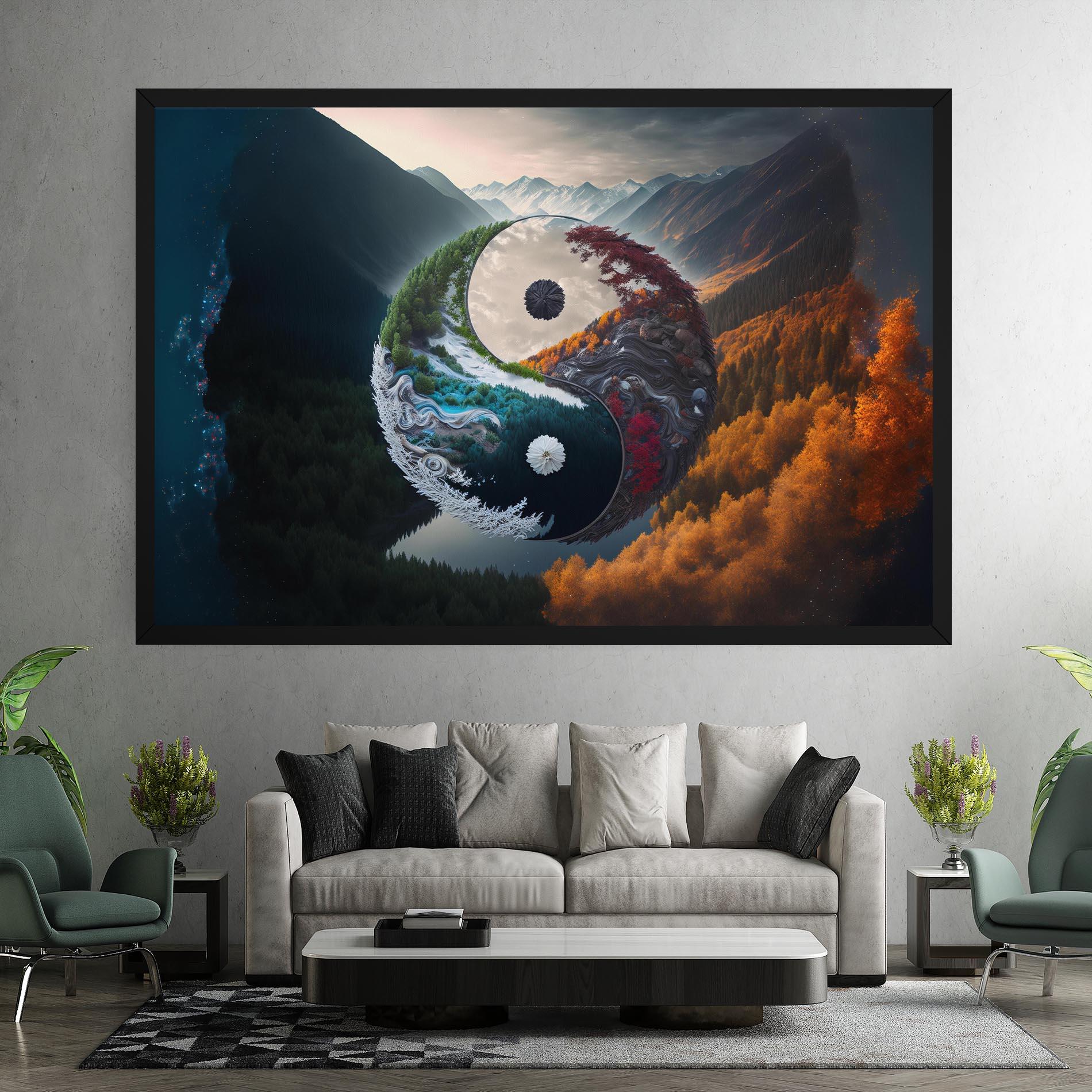 Tablou Canvas Mountain Yinyang mockup 7