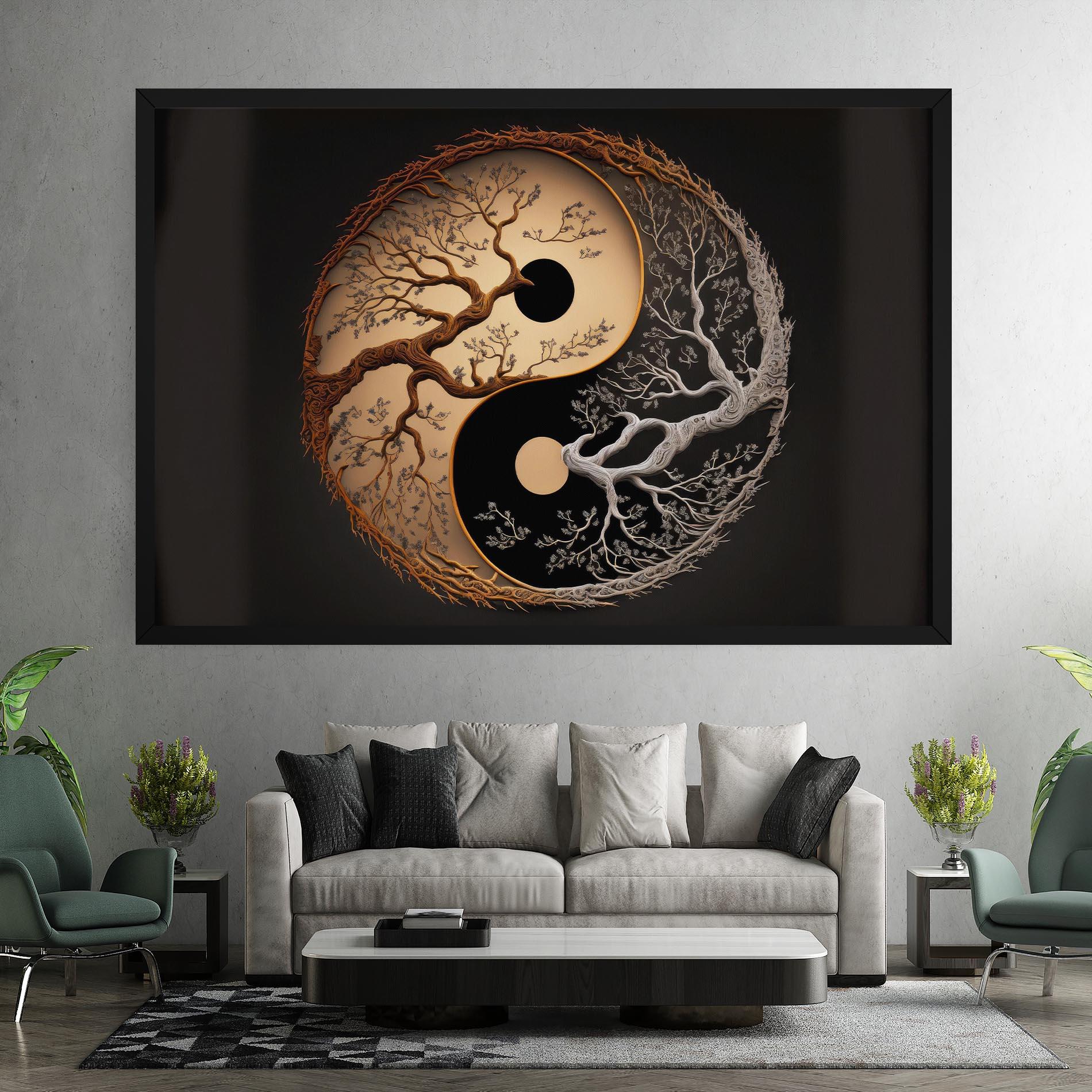Tablou Canvas Old Tree Yinyang mockup 7