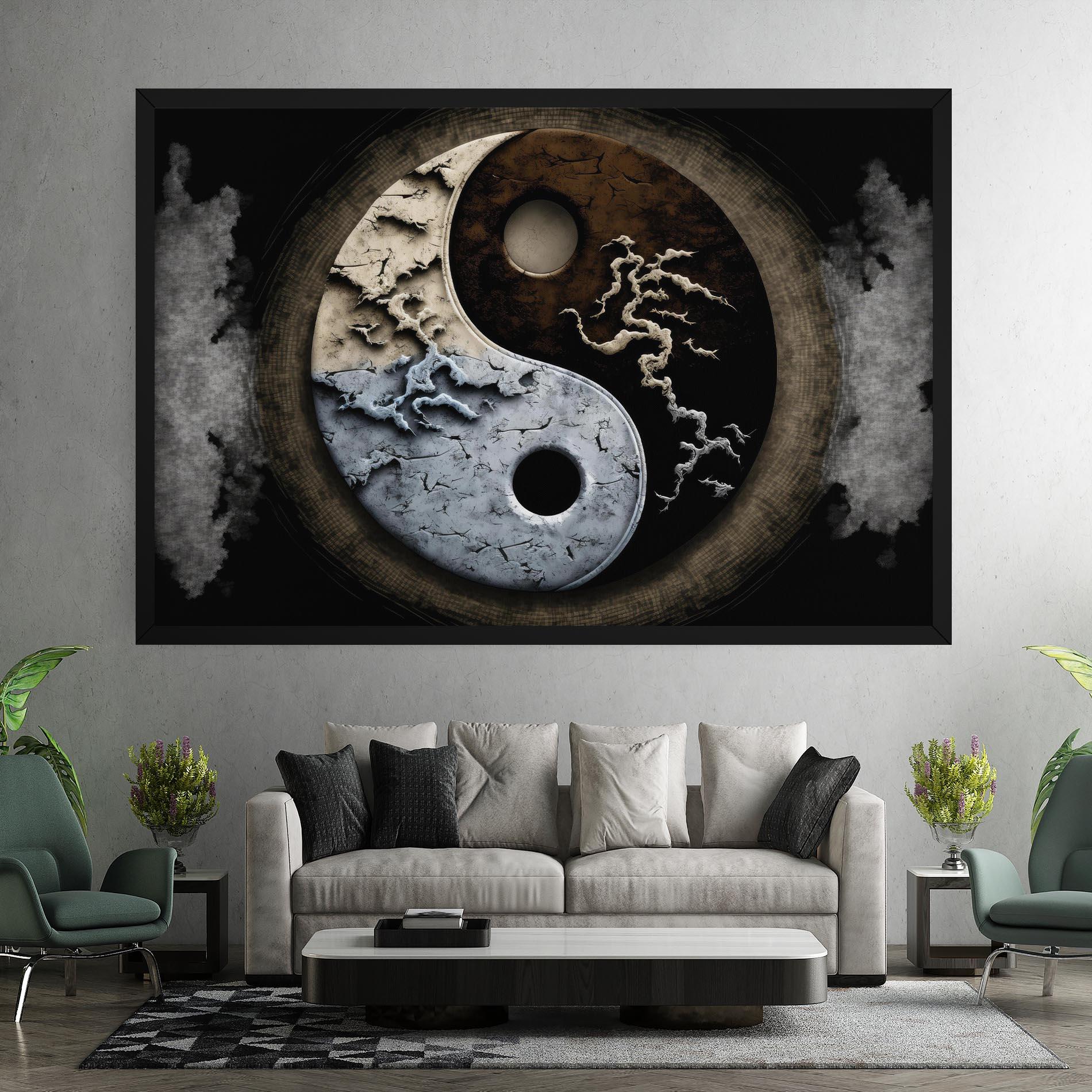 Tablou Canvas Vintage Yinyang mockup 7