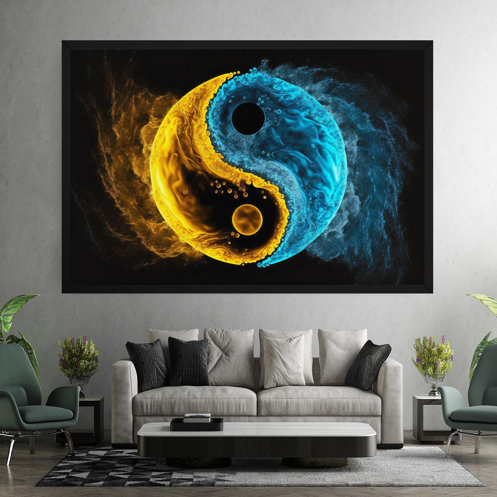 Tablou Canvas Yellow Blue Yinyang mockup 7