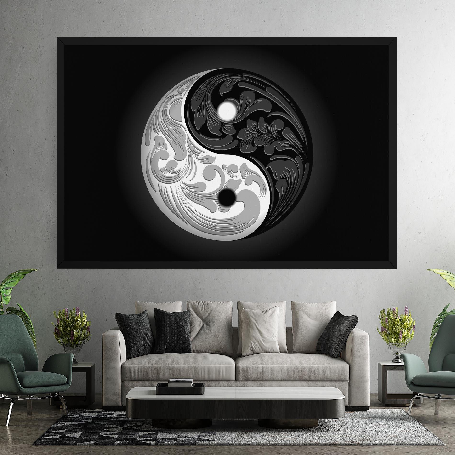 Tablou Canvas Yinyang Grey mockup 7