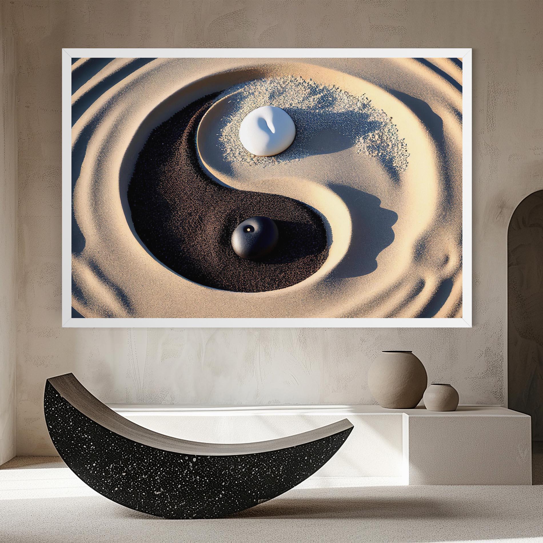 Tablou Canvas Black Sand Yinyang mockup 8