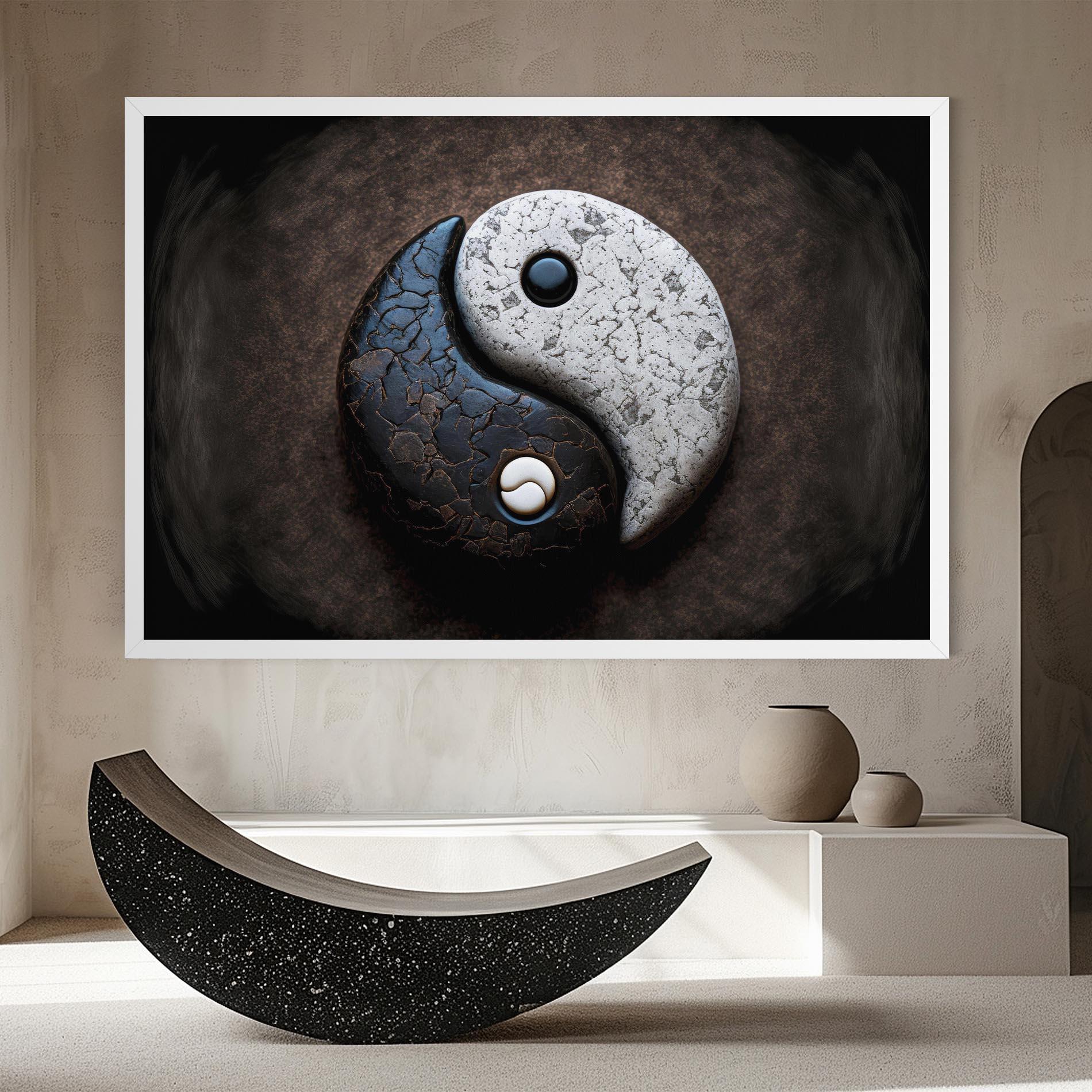 Tablou Canvas Black Stone Yinyang mockup 8