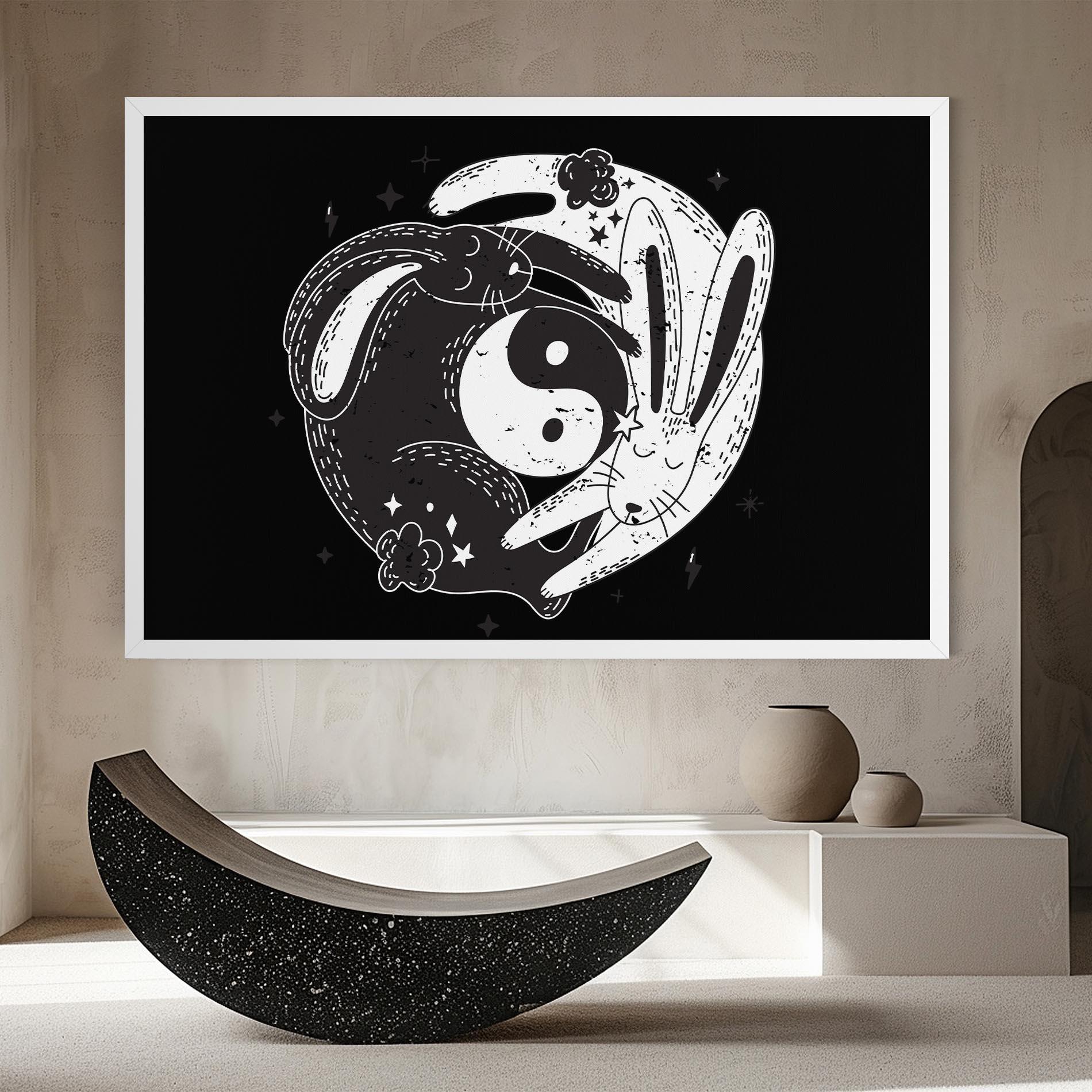 Tablou Canvas Bunny Yinyang mockup 8