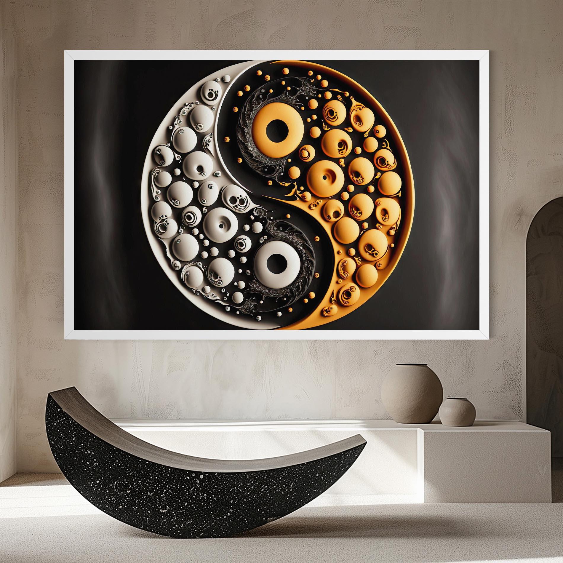 Tablou Canvas Cream Balls Yinyang mockup 8