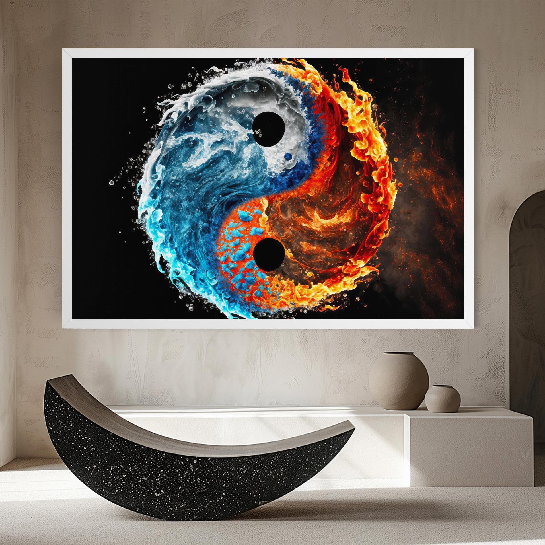Tablou Canvas Fire Water Yin Yang mockup 8