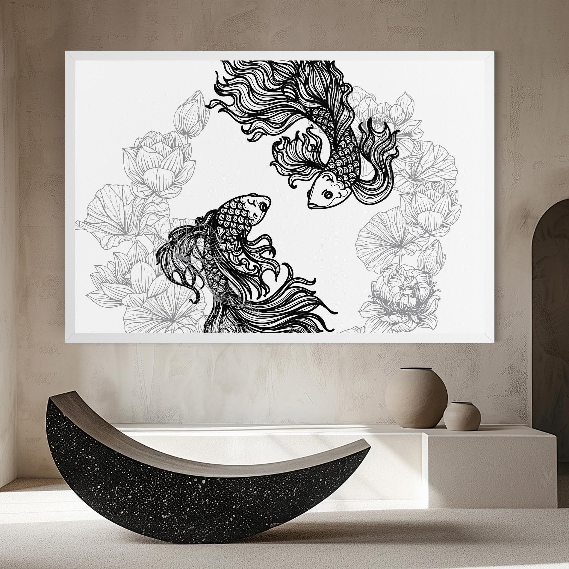 Tablou Canvas Fish Yinyang mockup 8