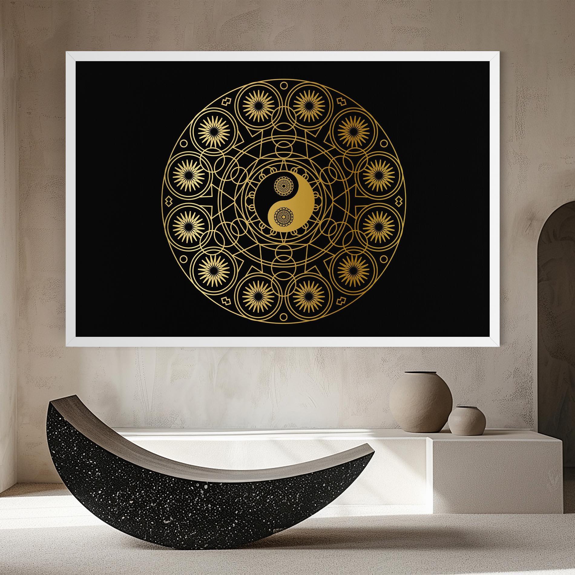 Tablou Canvas Gold Meditation Mandala mockup 8
