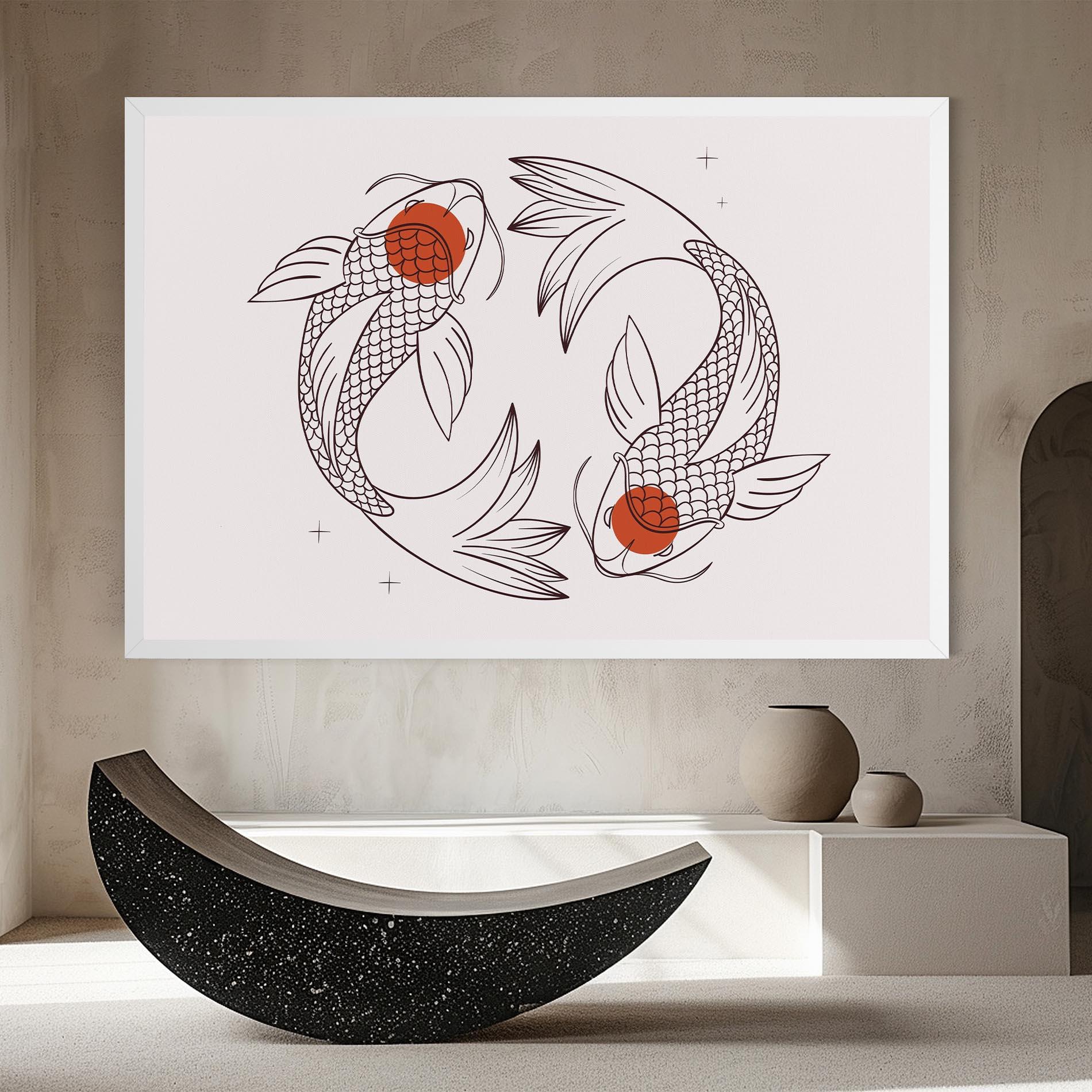 Tablou Canvas Koi Yinyang Art mockup 8