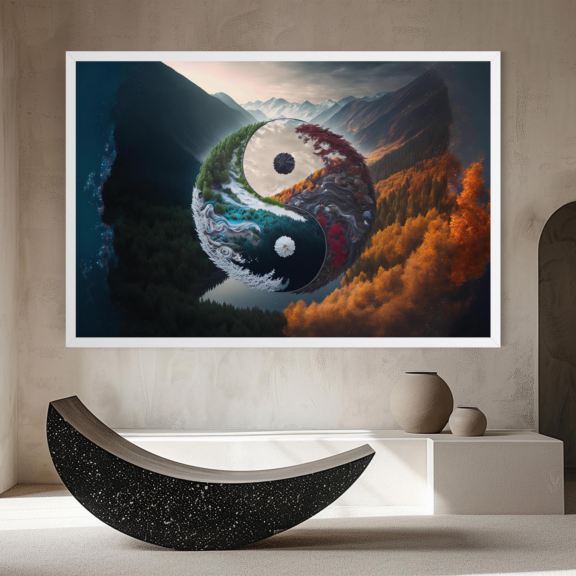 Tablou Canvas Mountain Yinyang mockup 8